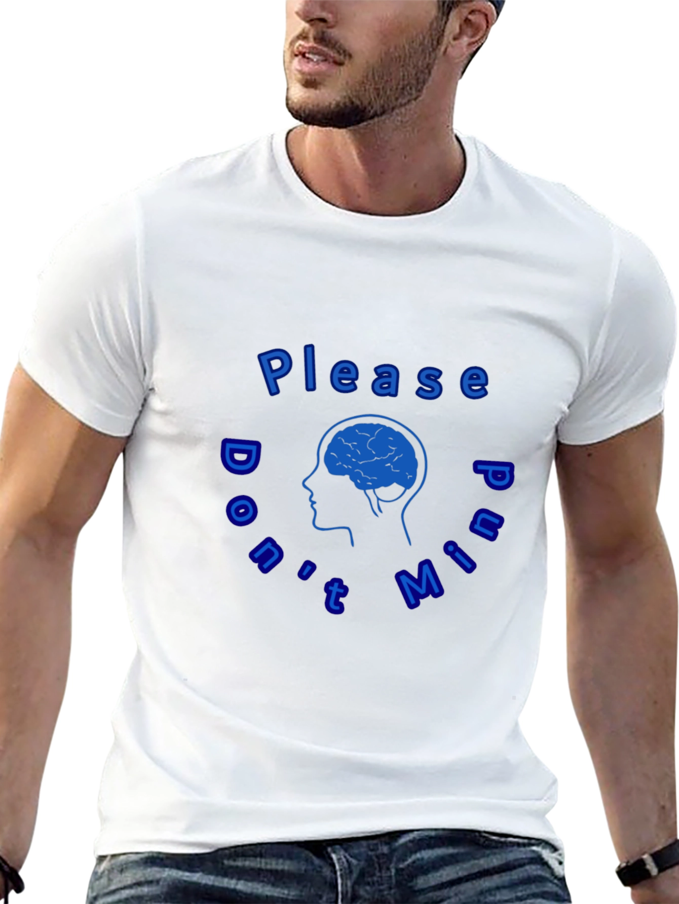 Humorous Brain Silhouette Graphic T-Shirt