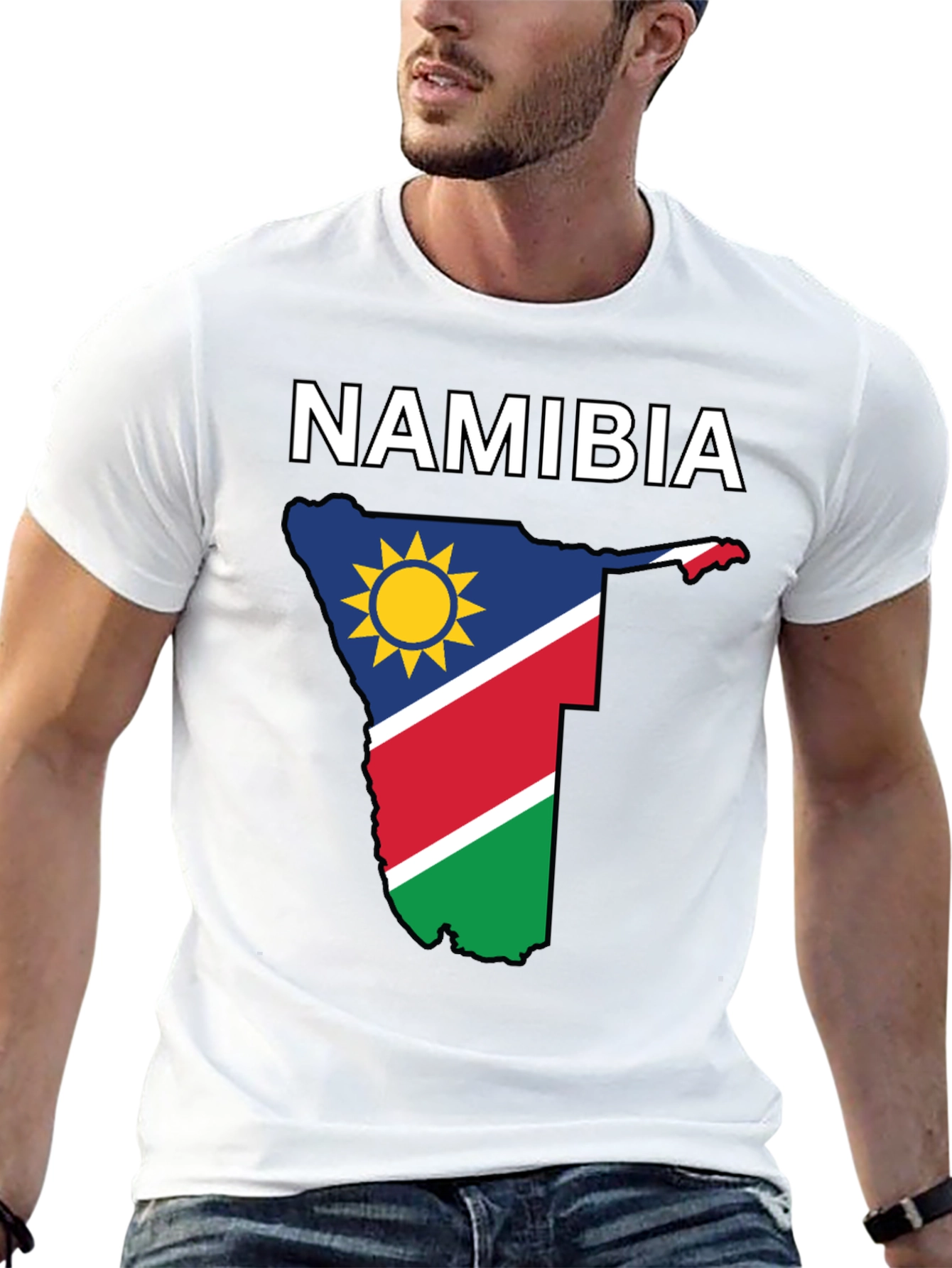 Namibia Flag T-Shirt - Black