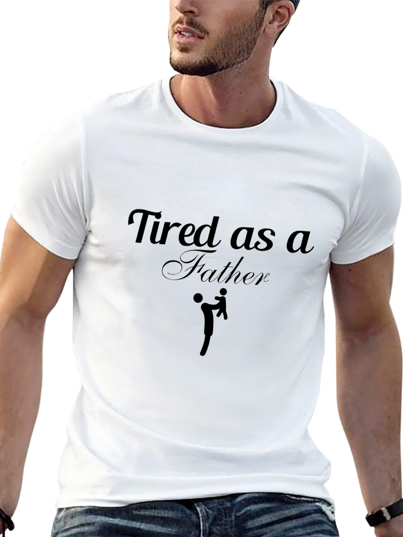 Tired as a Father Black Graphic Tee Shirt