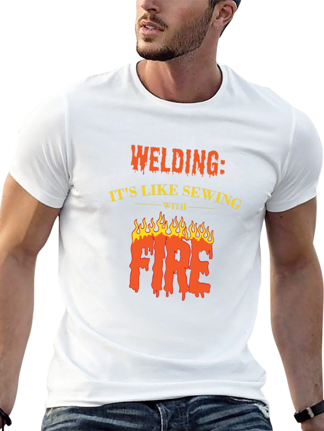 Welding Like Sewing With Fire Black T-Shirt