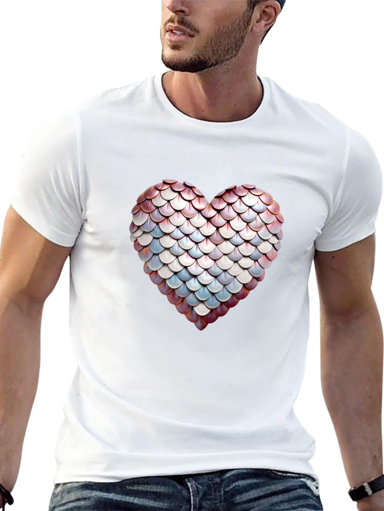 Scales Heart Graphic Tee - Stylish Black T-Shirt