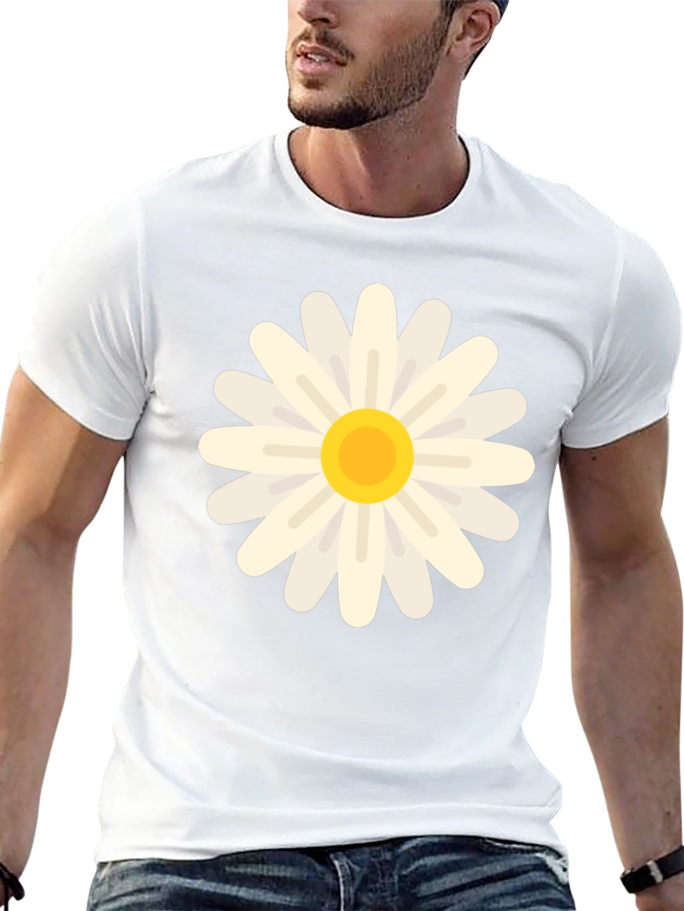 Daisy Graphic Print Black T-Shirt