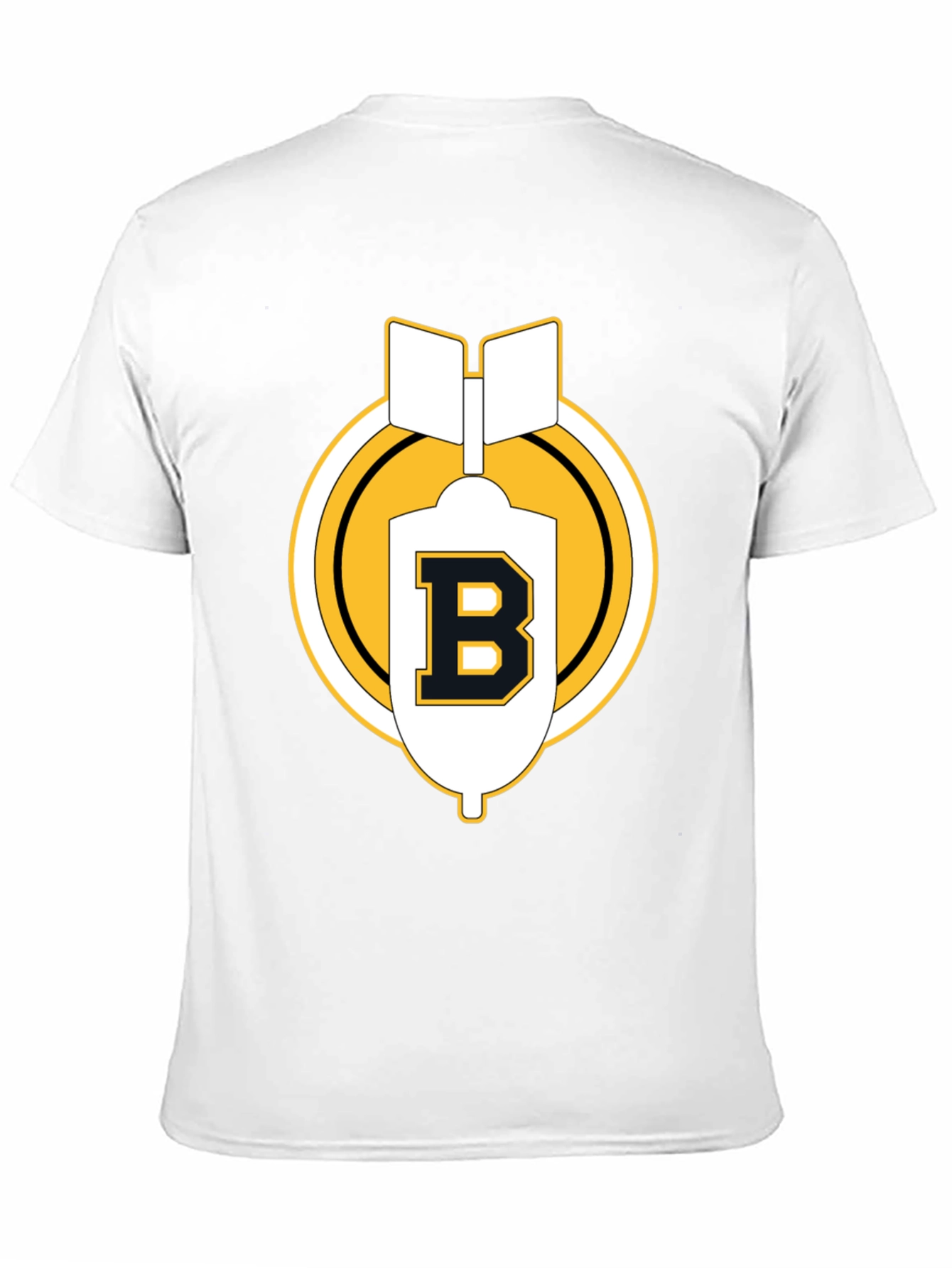 Black Tee with B Letter Bomb Graphic