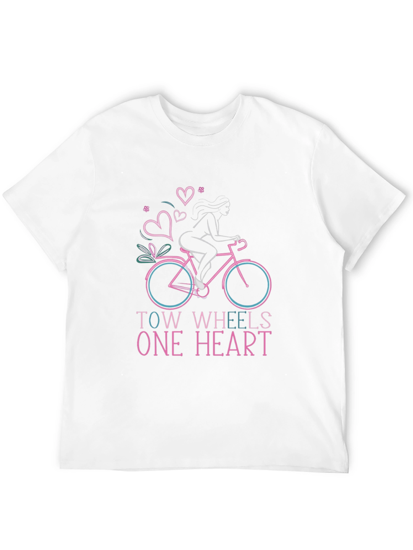 Two Wheels One Heart Graphic T-Shirt