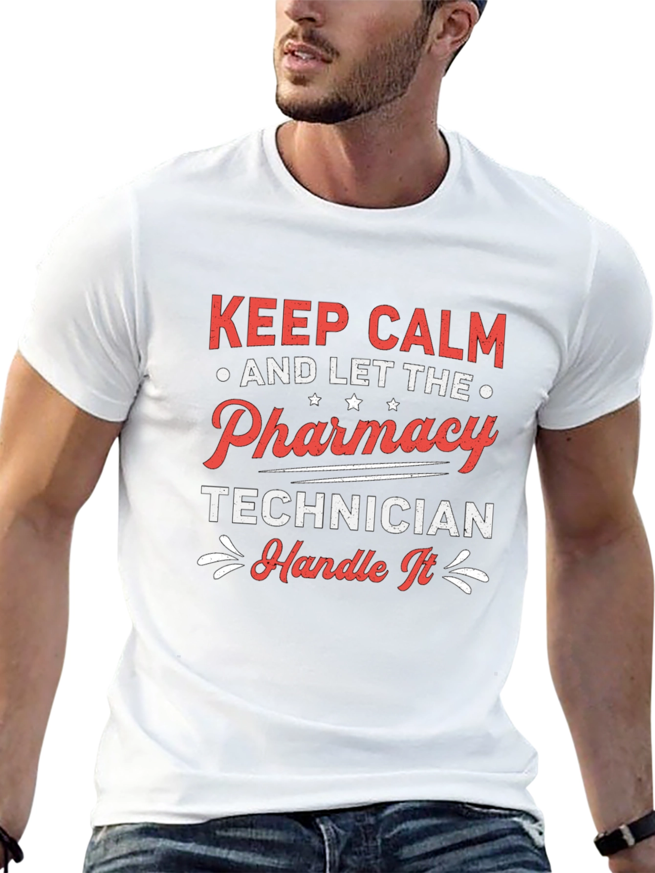 Keep Calm Pharmacy Technician Black T-Shirt
