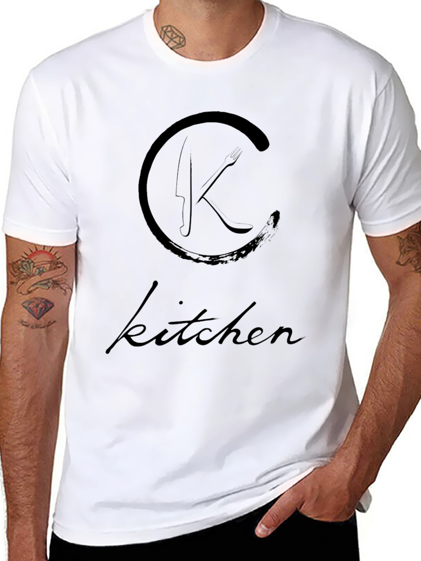 Kitchen Logo Black T-Shirt - Chef Style