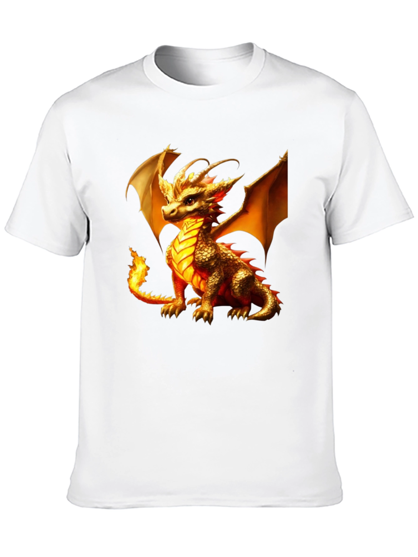 Fiery Dragon Graphic Tee - Fantasy Creature T-Shirt