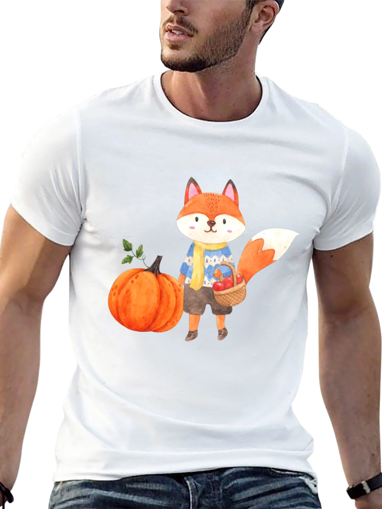 Cute Fall Fox Graphic T-Shirt - Unisex
