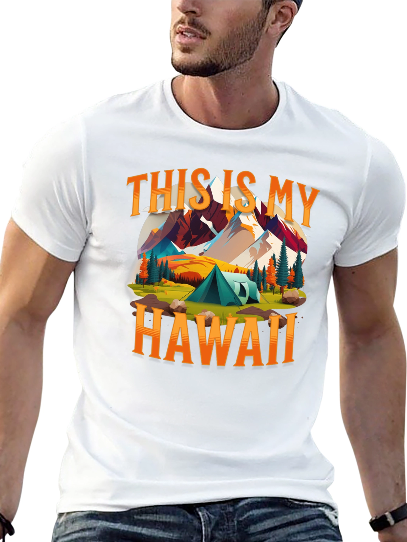 Hawaii Camping T-Shirt - Adventure Design
