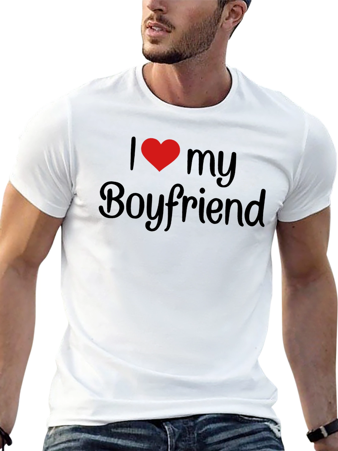 I Heart My Boyfriend Black T-Shirt