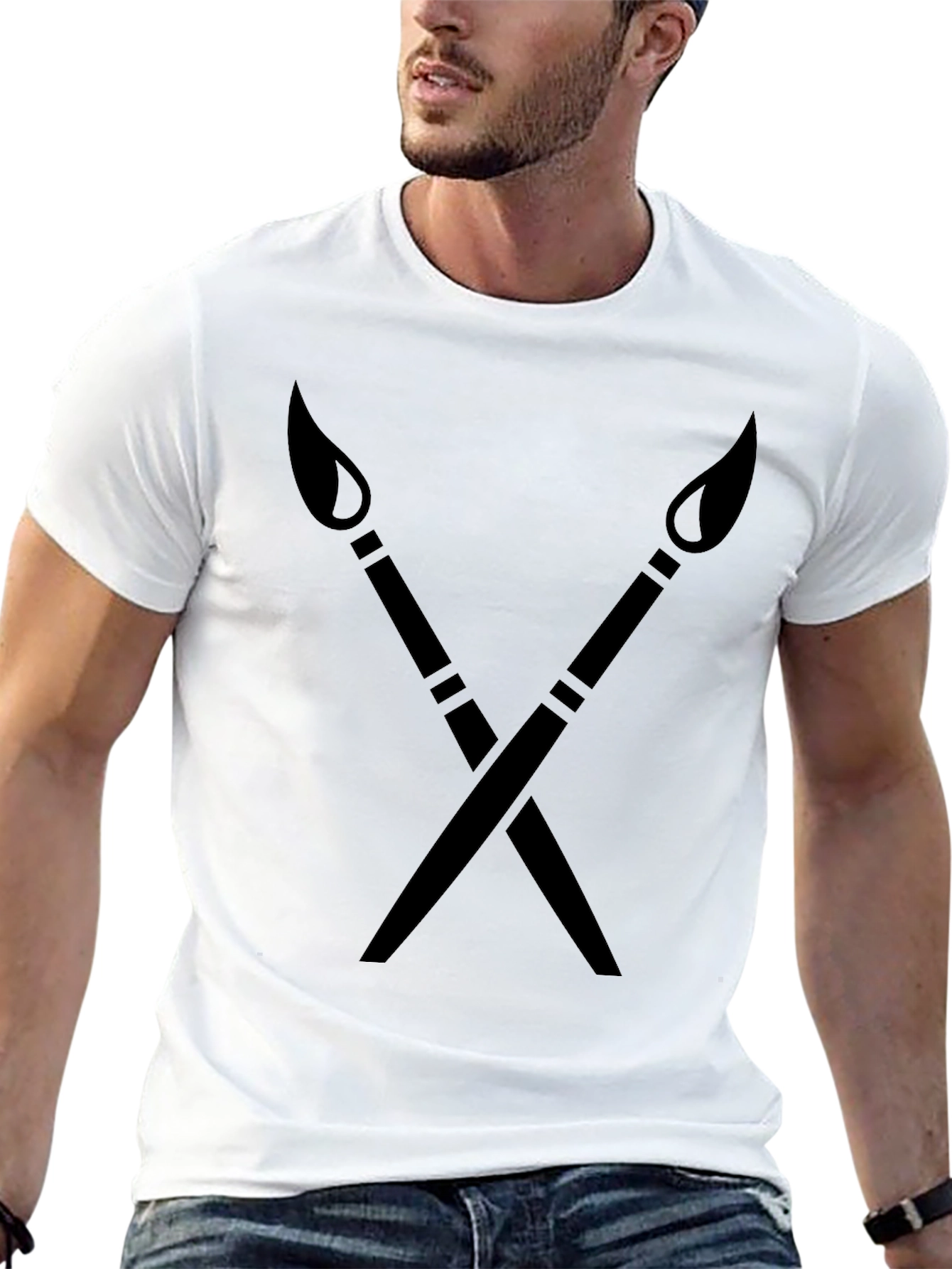 Painters Cross T-Shirt - Artistic Black Tee