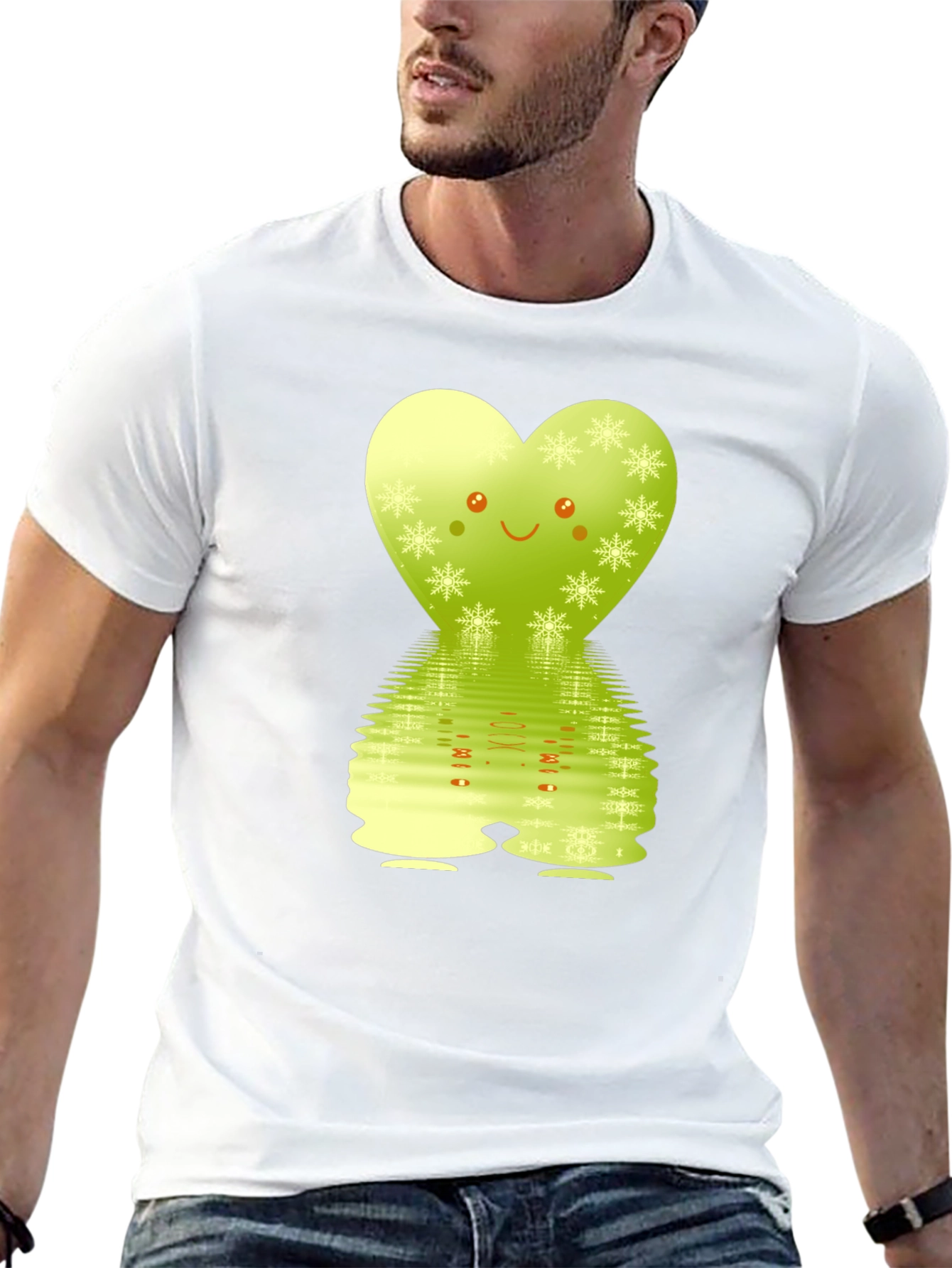 Cute Heart Snowflake Reflective Graphic Tee