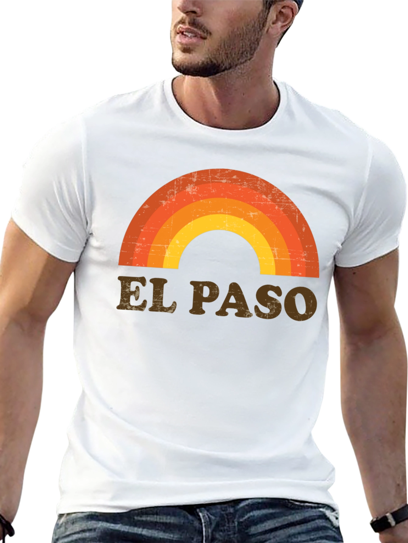 Retro El Paso Rainbow Graphic T-Shirt