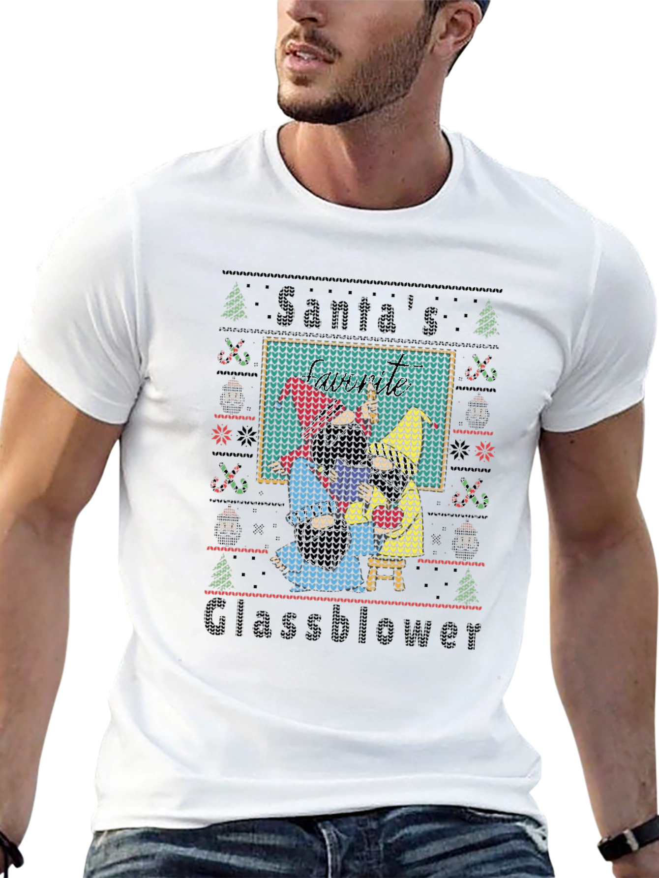 Santas Glassblower Ugly Christmas Sweater T-Shirt