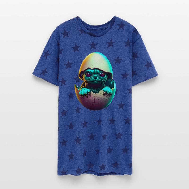 Neon Baby Alien Egg Illustration