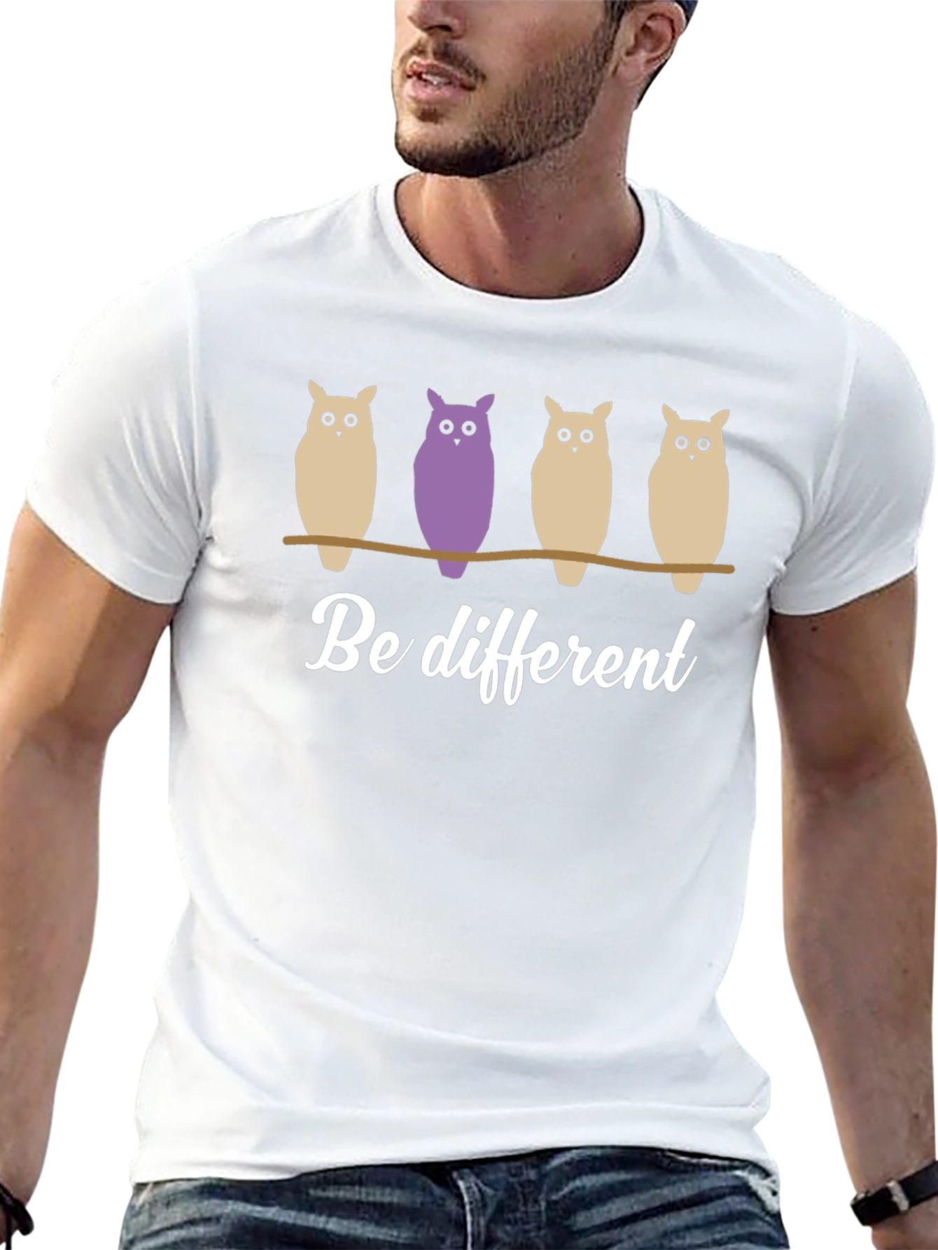 Be Different Owl Graphic T-Shirt - Unique & Stylish