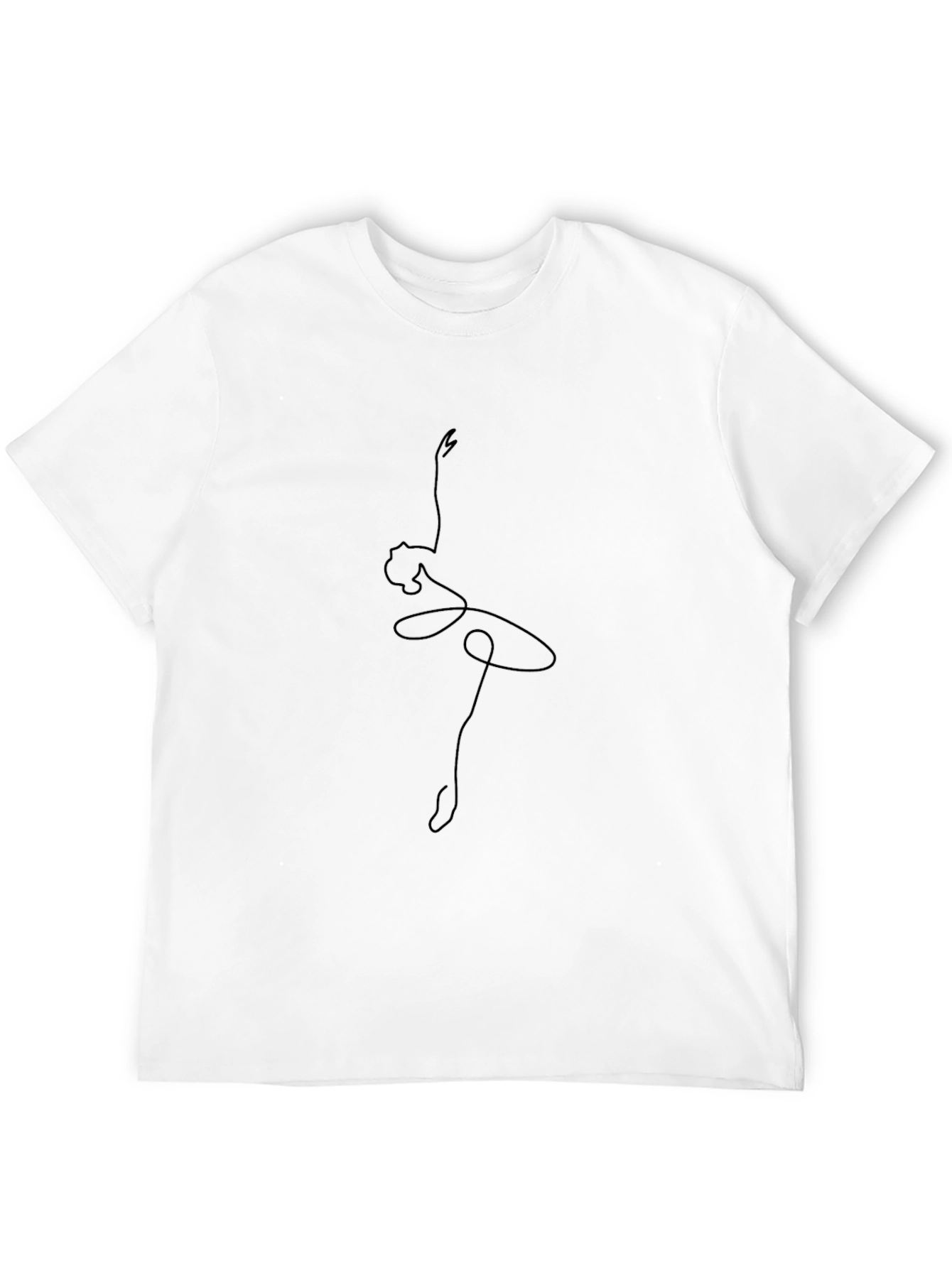 Ballet Dancer Line Art Black T-Shirt
