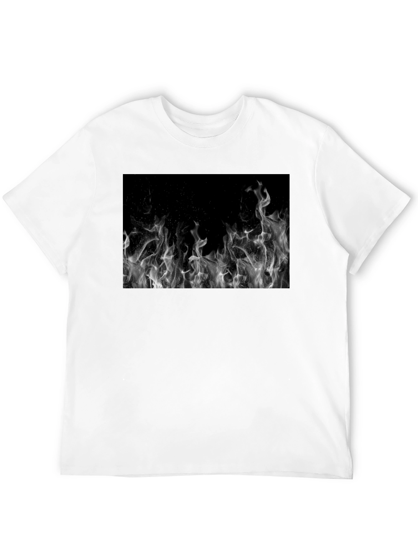 Black T-Shirt with Fire Graphic