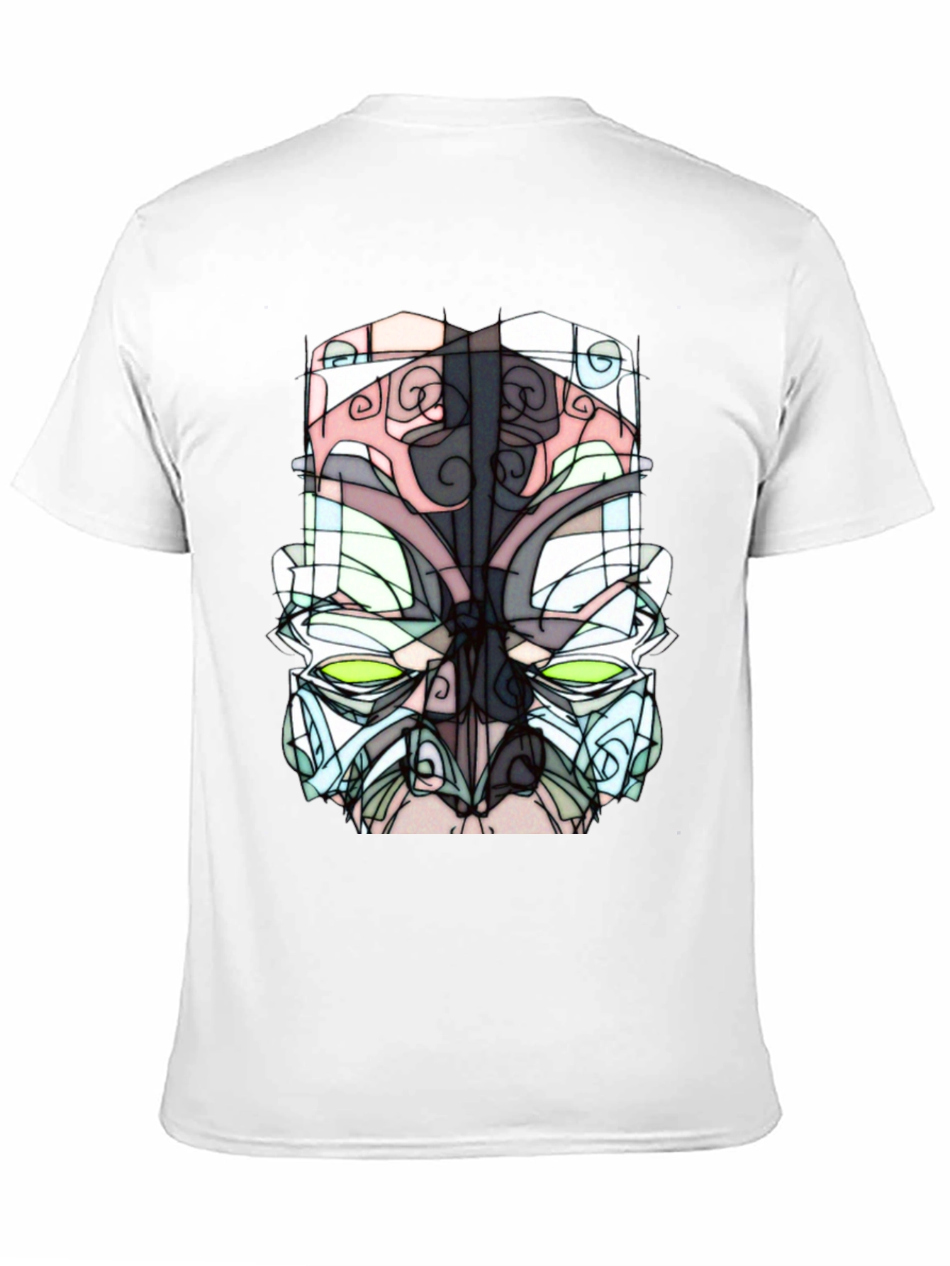 Abstract Mask Graphic Tee - Unique Design T-Shirt