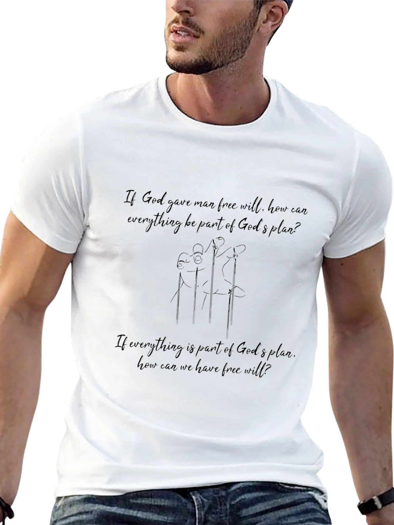 Free Will Black T-Shirt - Gods Plan Graphic Tee