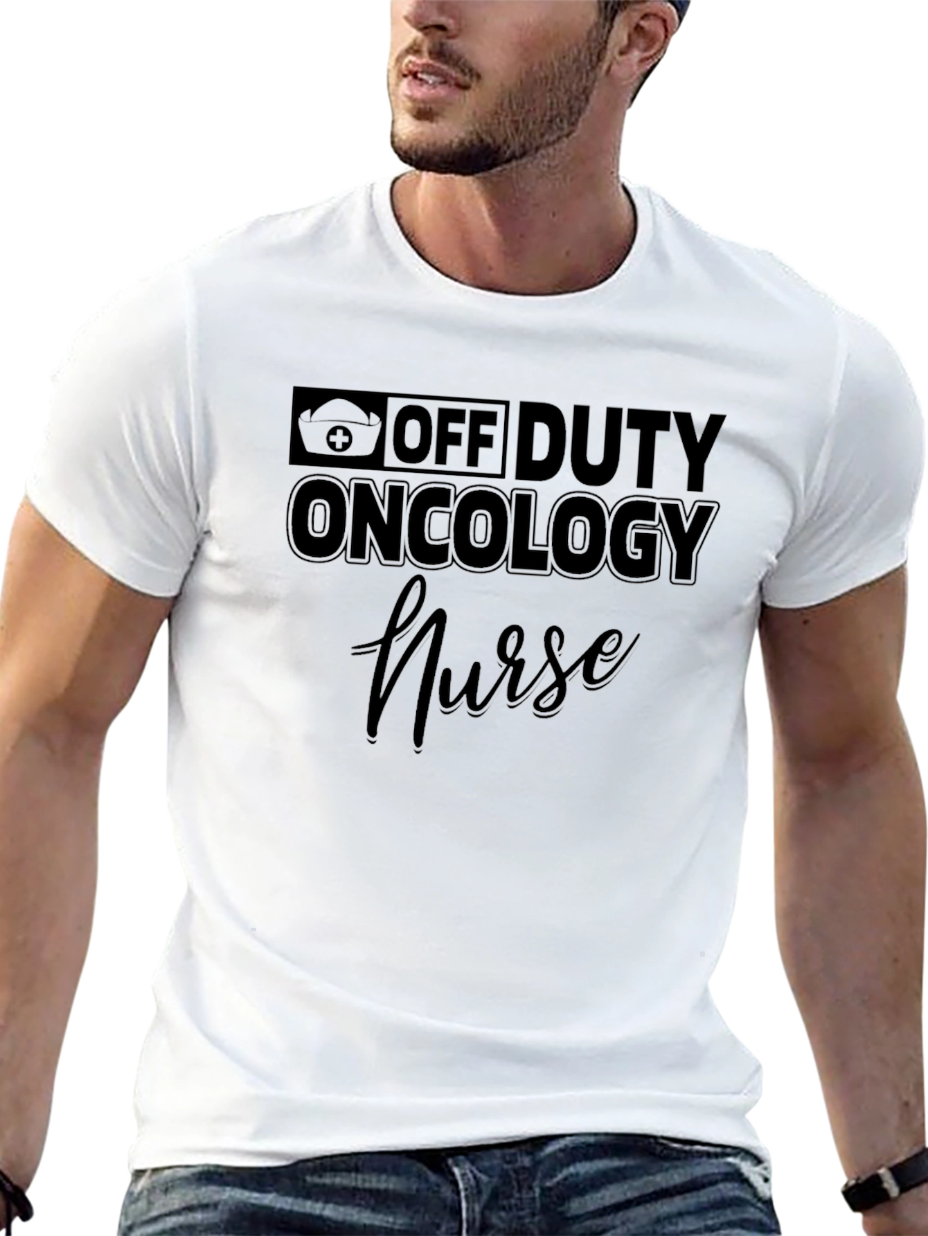 Off Duty Oncology Nurse Black T-Shirt