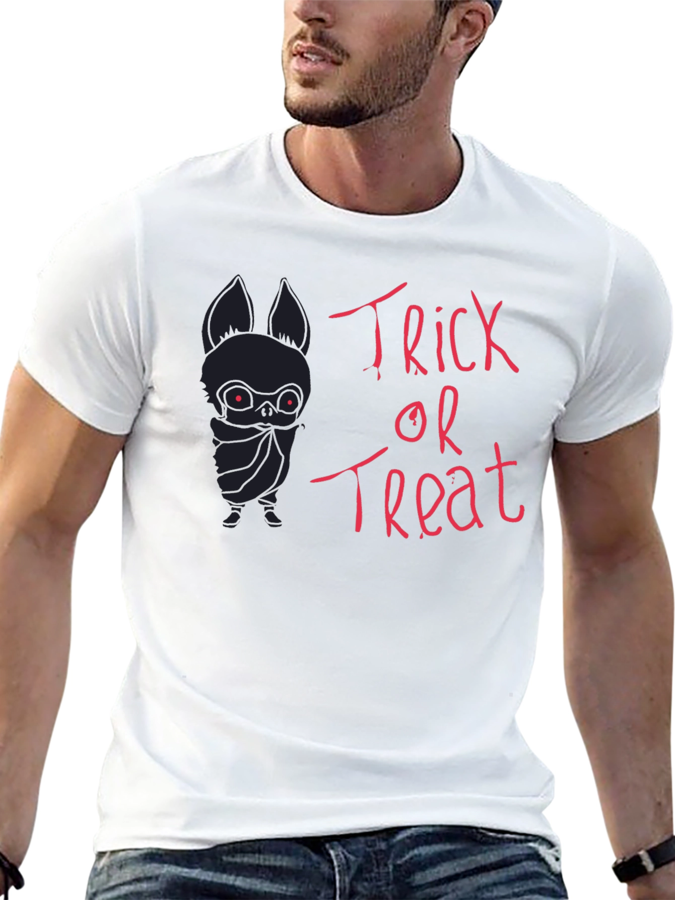 Halloween Bat Trick or Treat Graphic T-Shirt