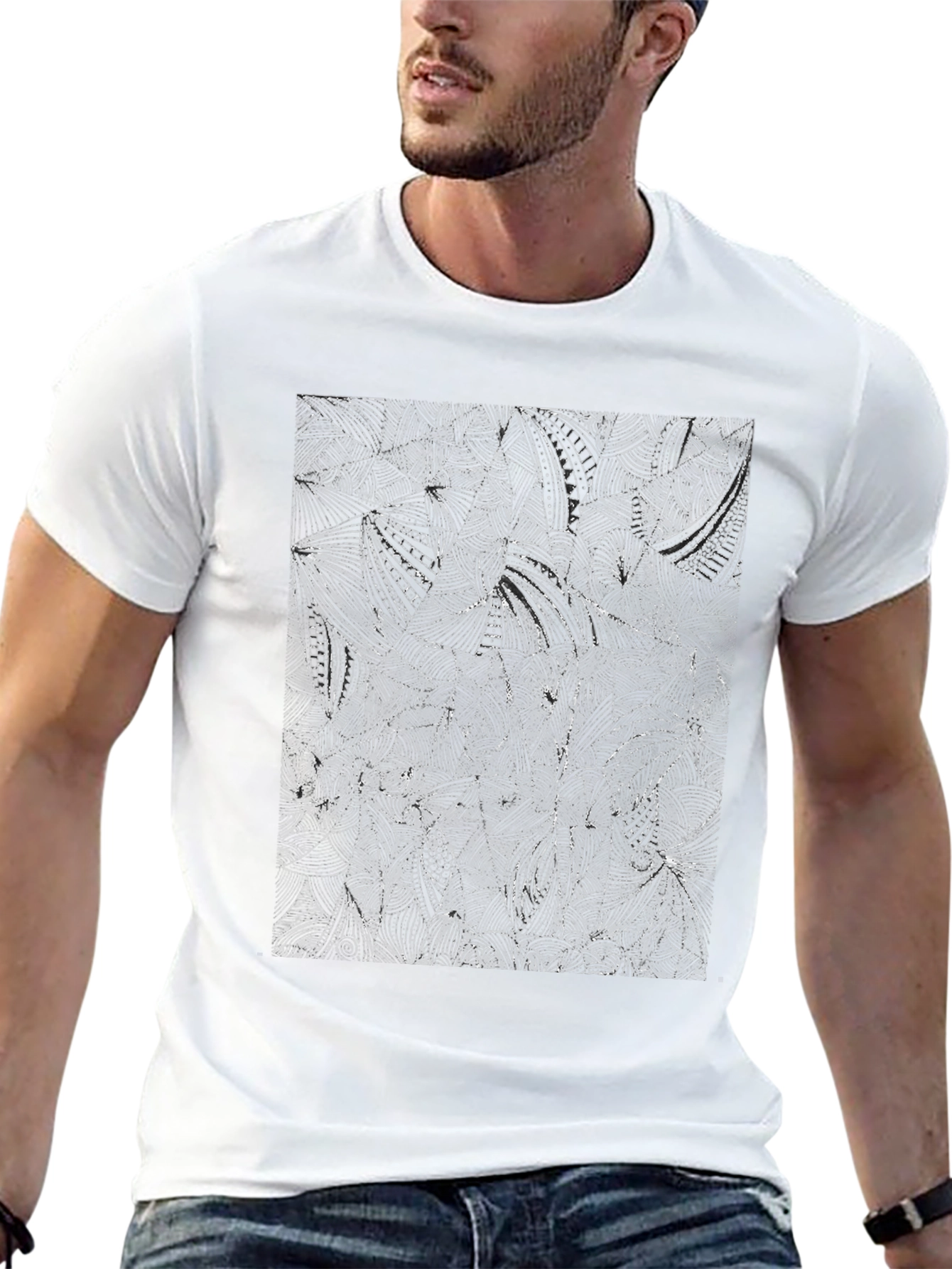 Abstract Pattern Black T-Shirt