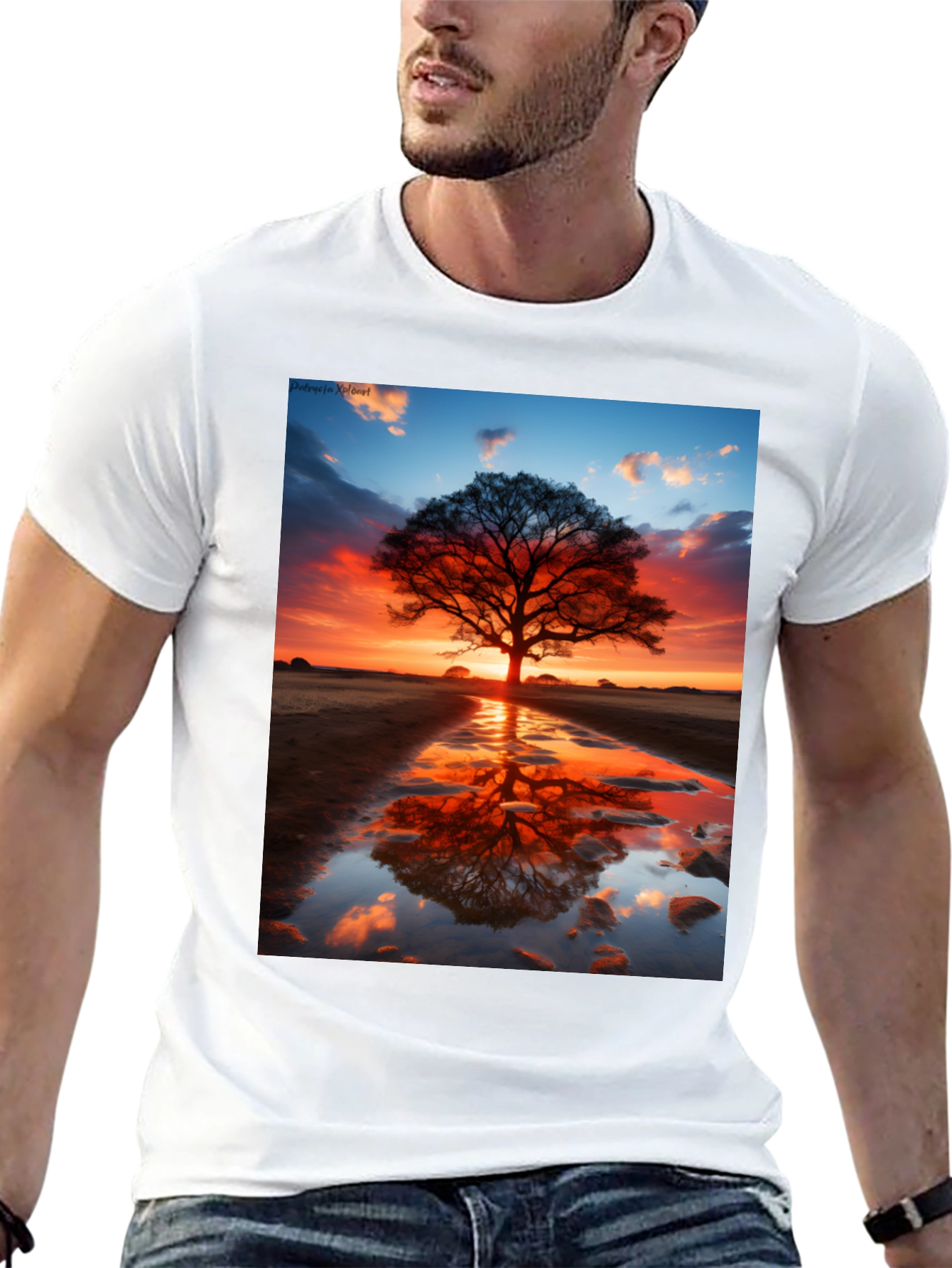 Sunset Tree Reflection Graphic Tee