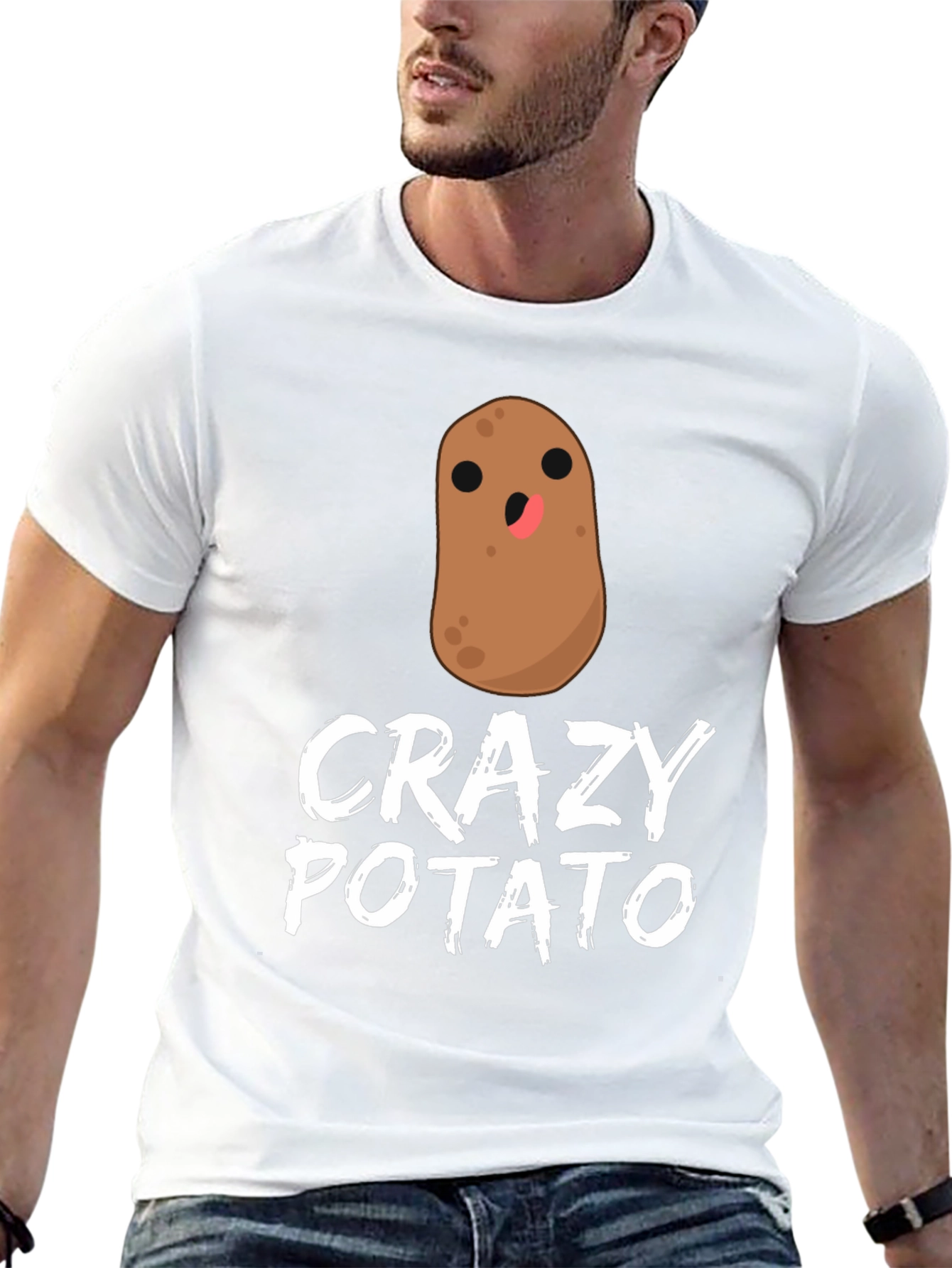 Crazy Potato Graphic T-Shirt - Quirky Fun Tee
