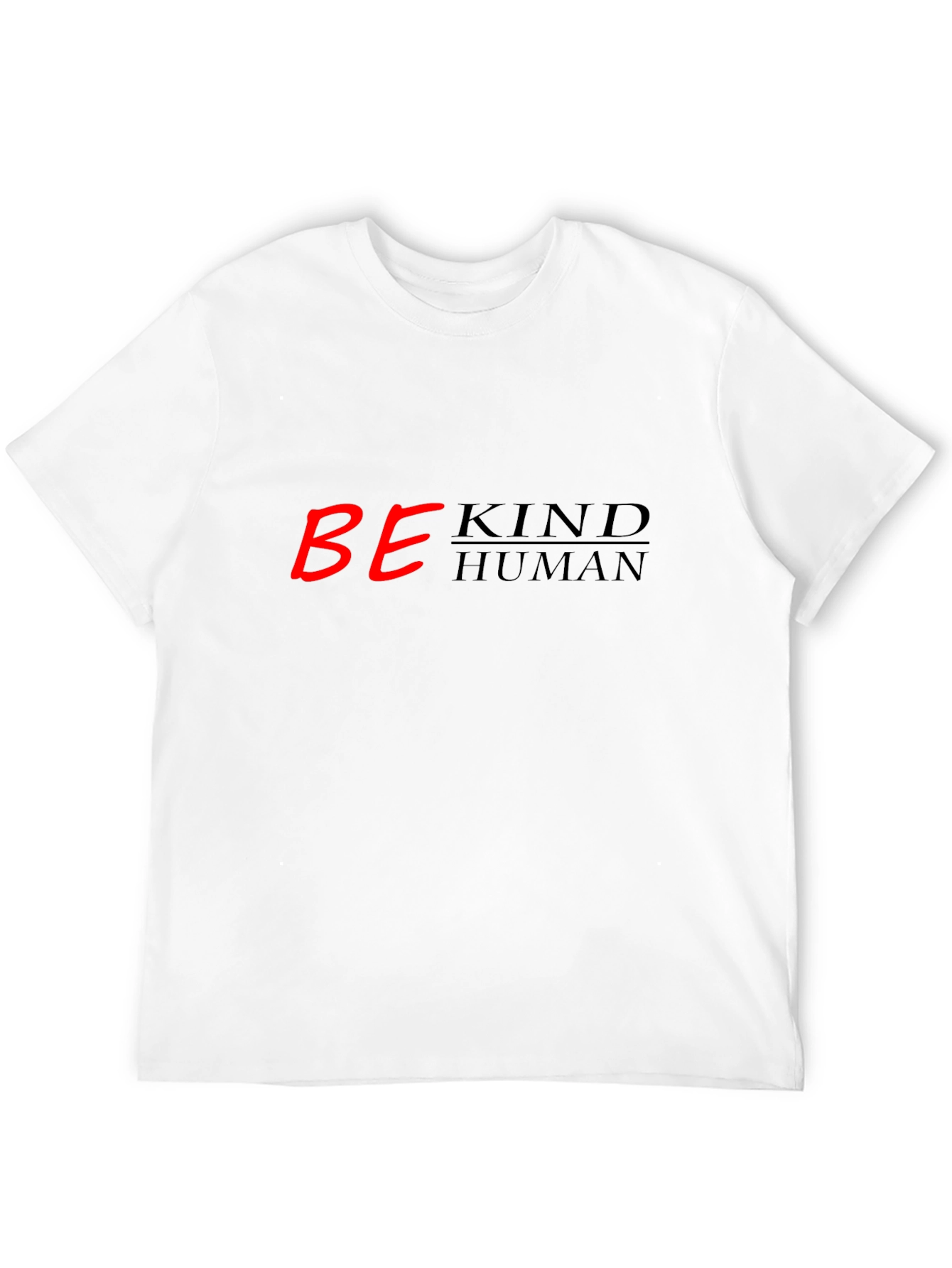 Be Kind Human T-Shirt - Black Crew Neck