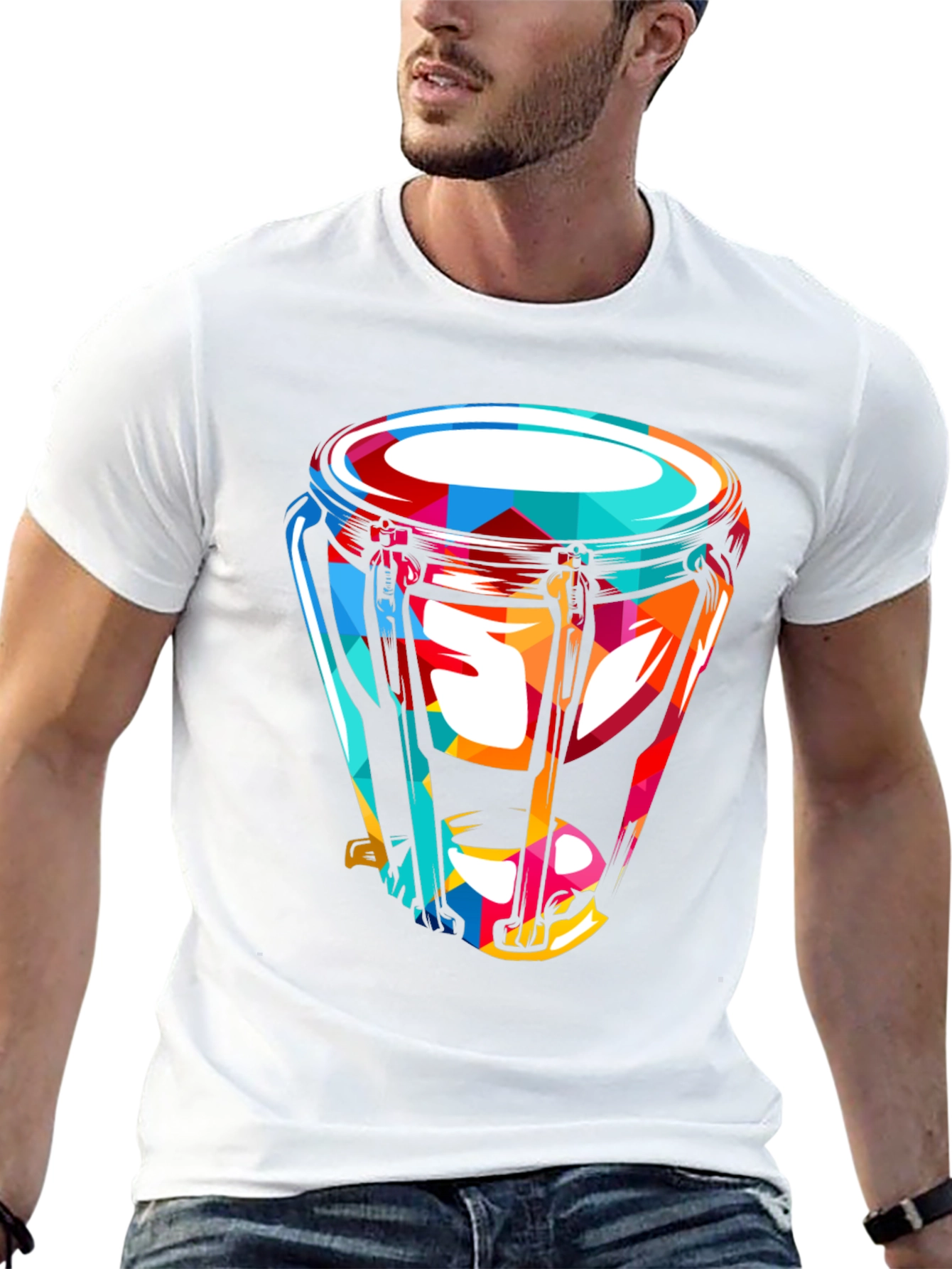 Vibrant Conga Drum Graphic Tee
