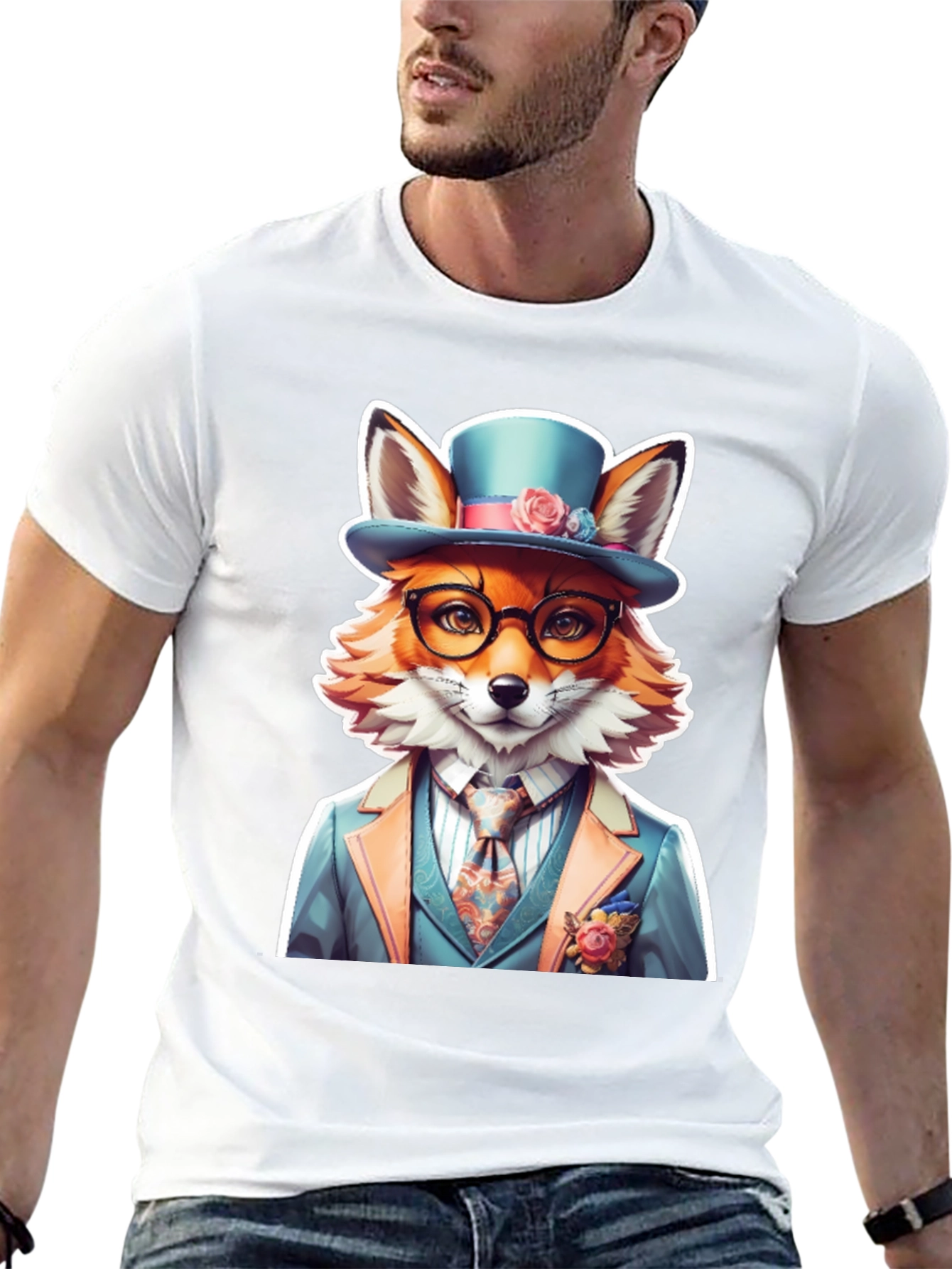 Dapper Fox Tee: Stylish Novelty T-Shirt
