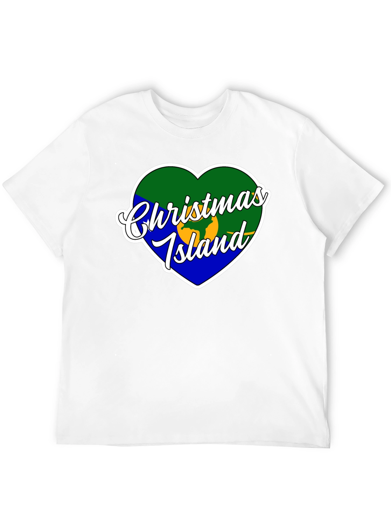 Christmas Island Heart Flag T-Shirt