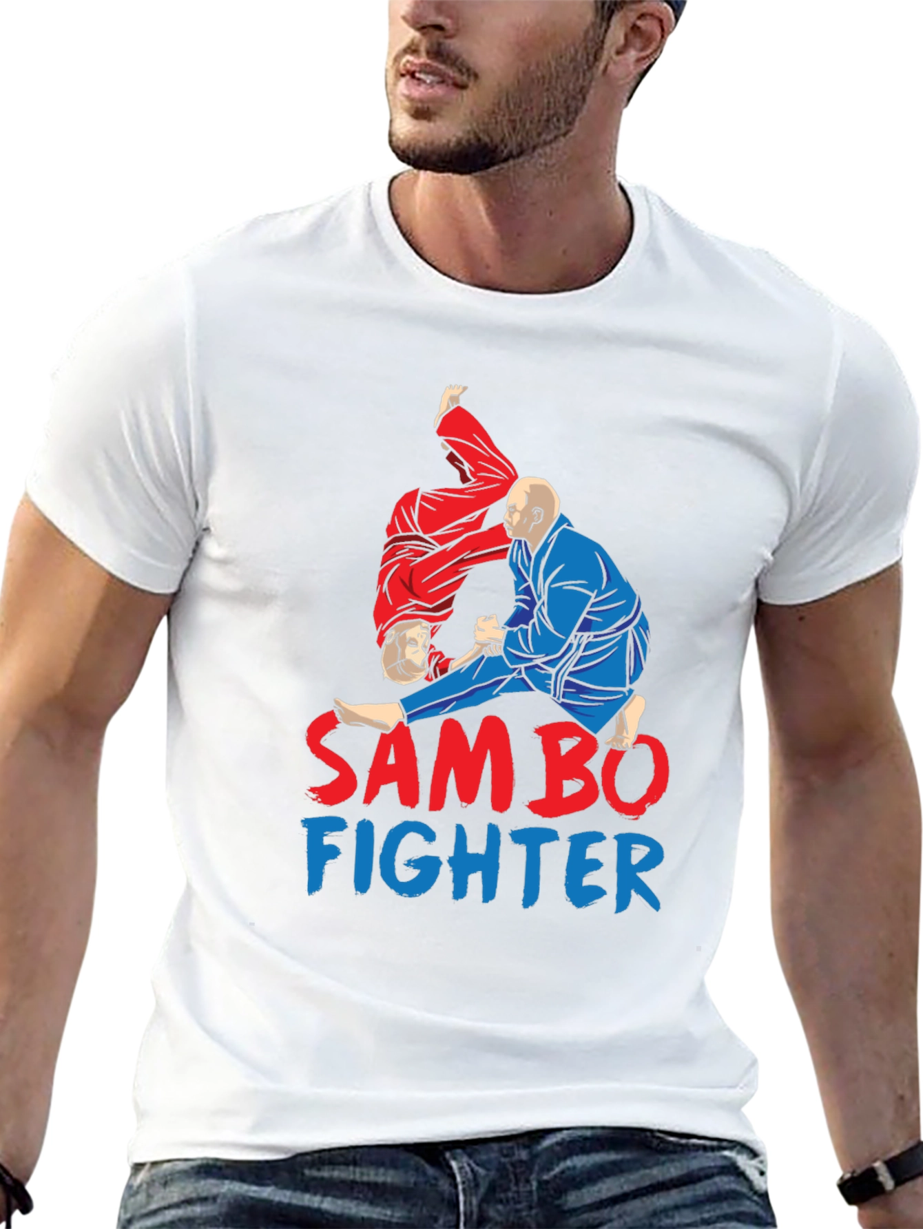 Sambo Fighter Graphic T-Shirt - Martial Arts Design