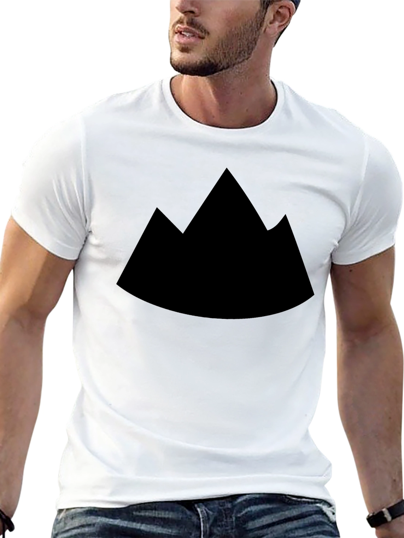 Mountain Silhouette Graphic Tee - Black Cotton Comfort