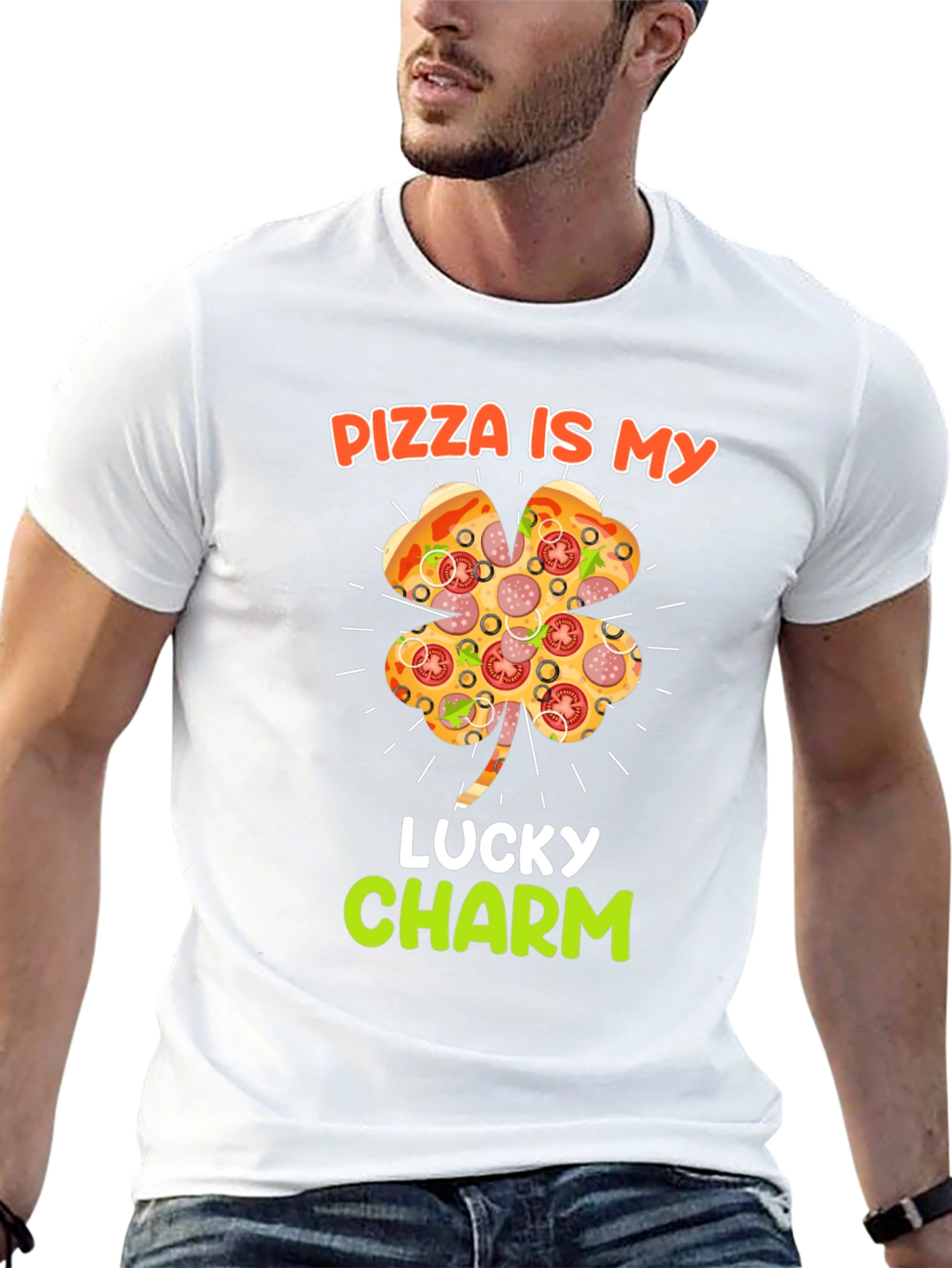 Pizza Lucky Charm St. Patricks Day Graphic Tee