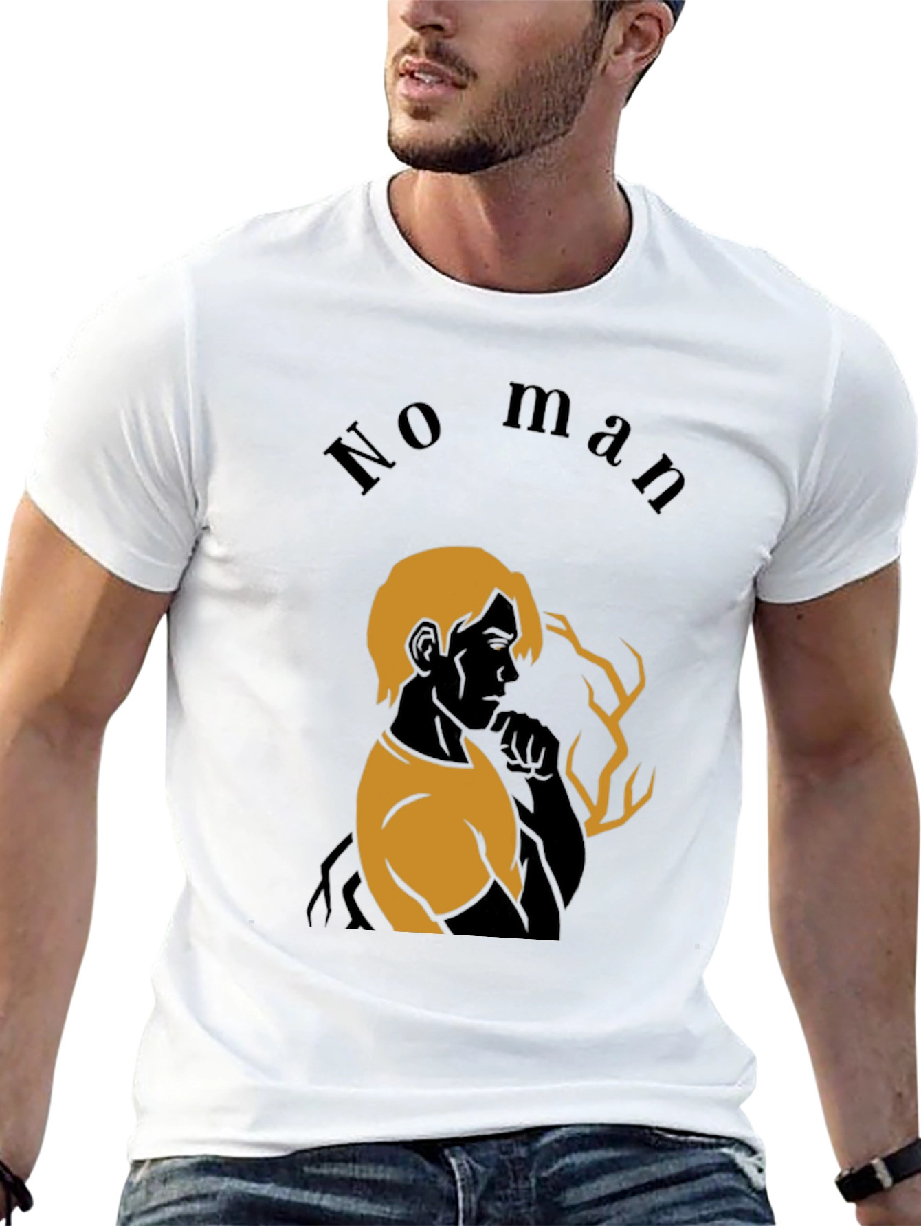 No Man Black Graphic Tee