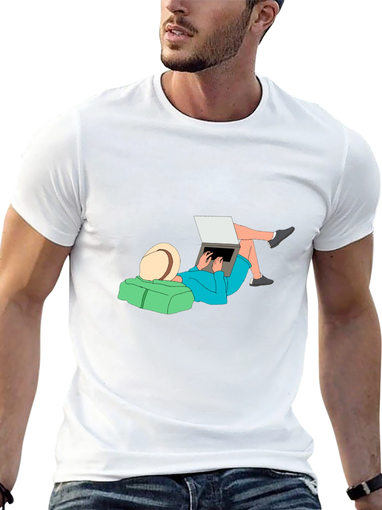 Relaxed Lifestyle Graphic Tee - Black Cotton Comfort