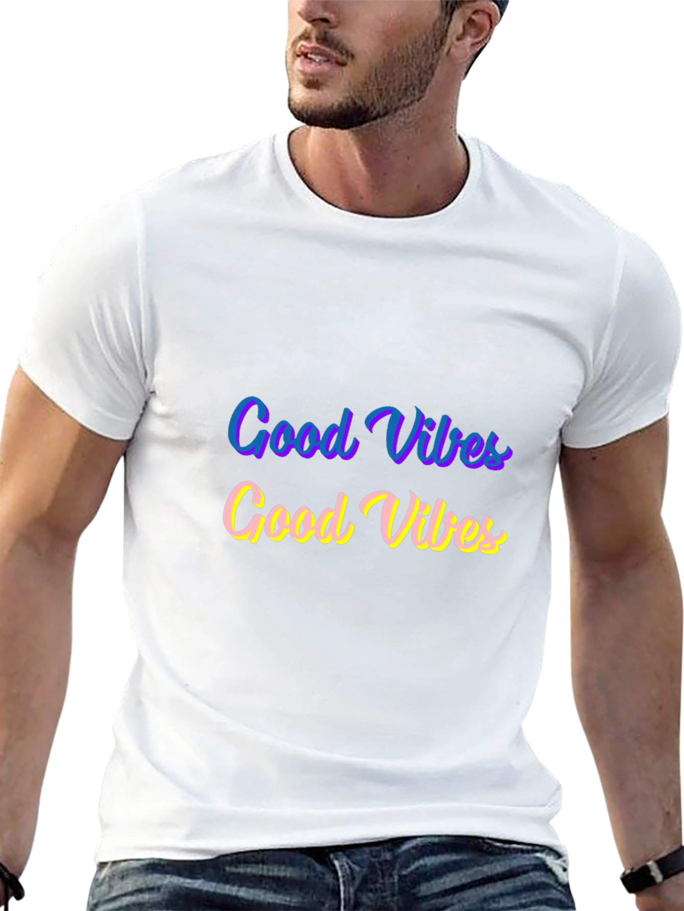 Good Vibes Graphic Tee - Black Cotton Comfort