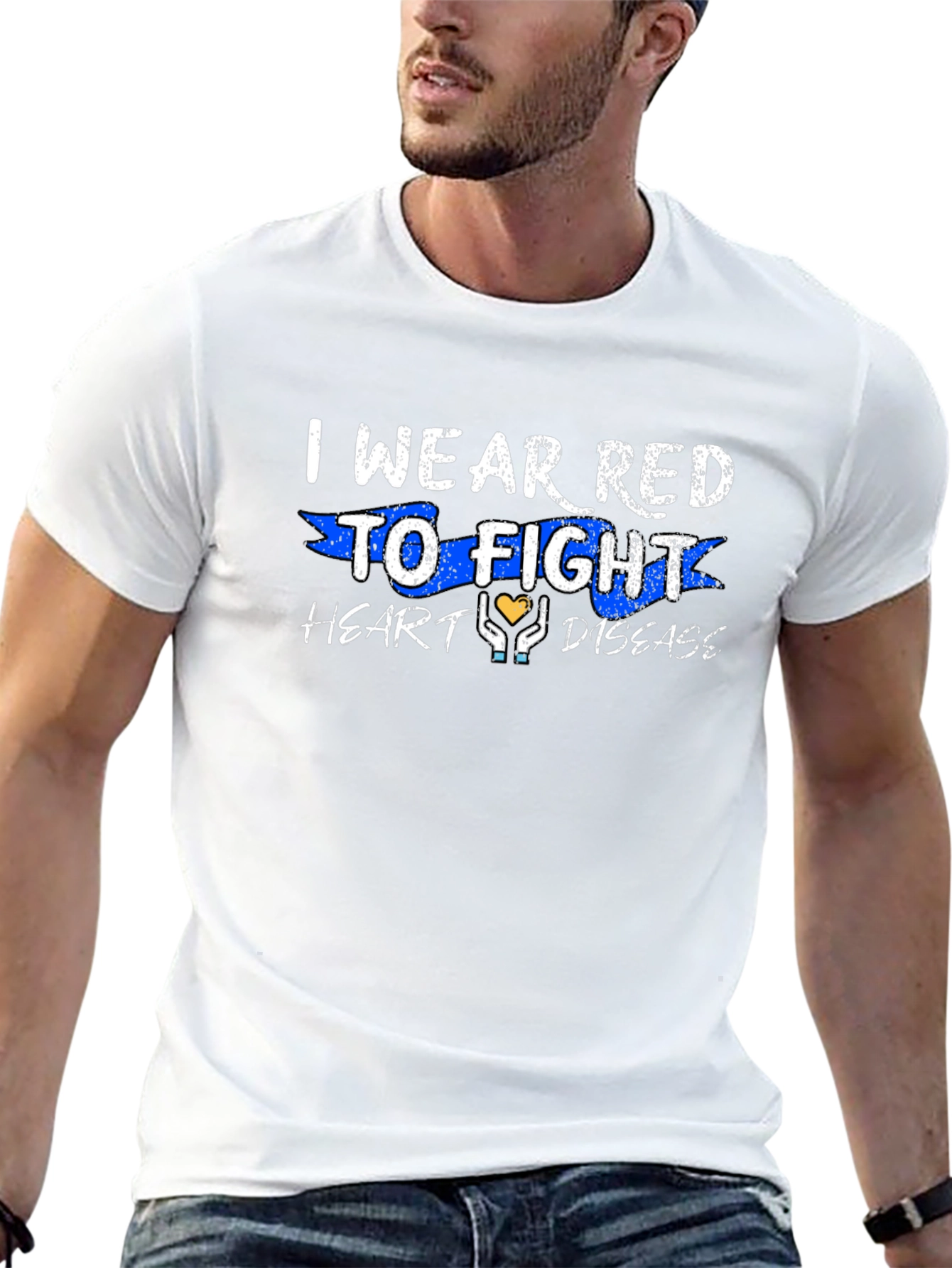 I Wear Red to Fight Heart Disease Graphic Tee