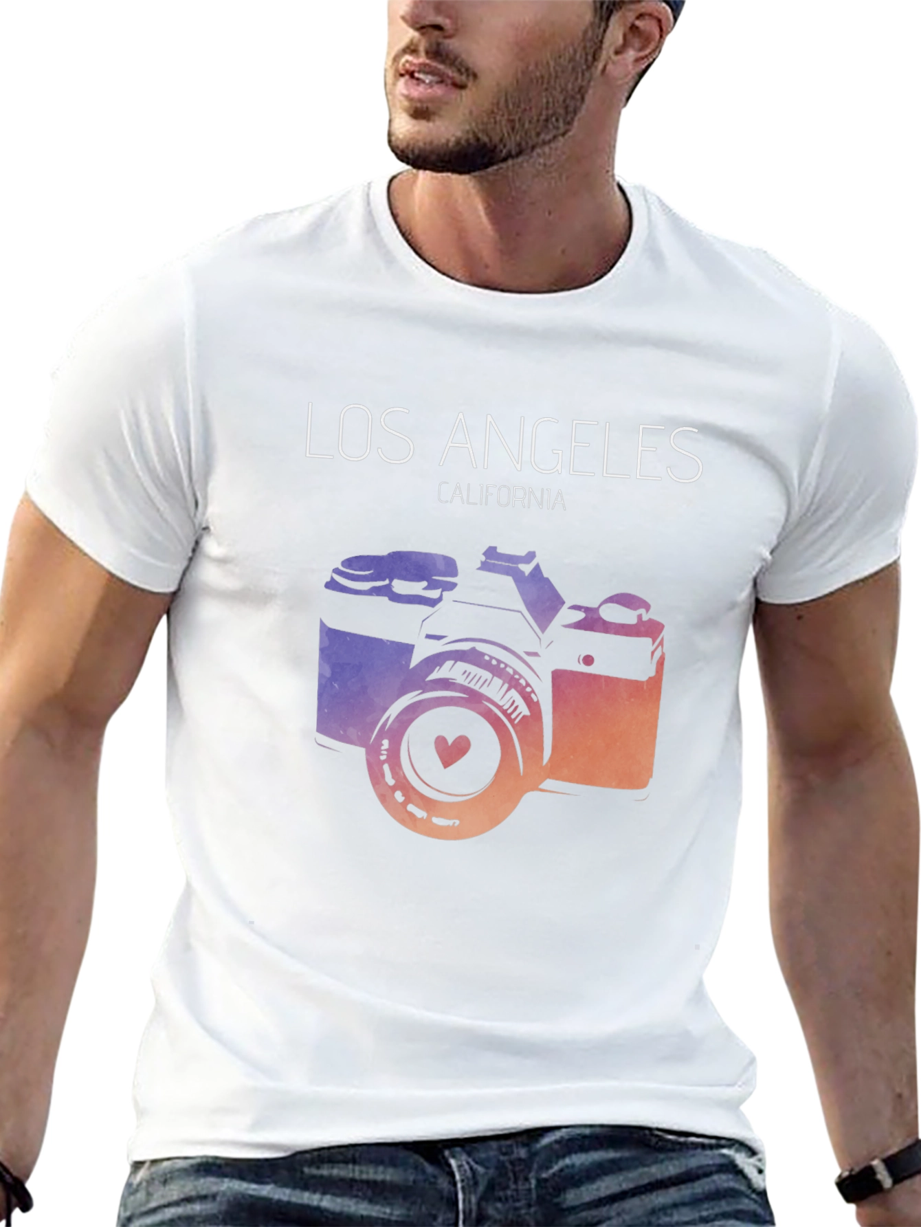 Los Angeles Camera Graphic Tee - Mens Black T-Shirt
