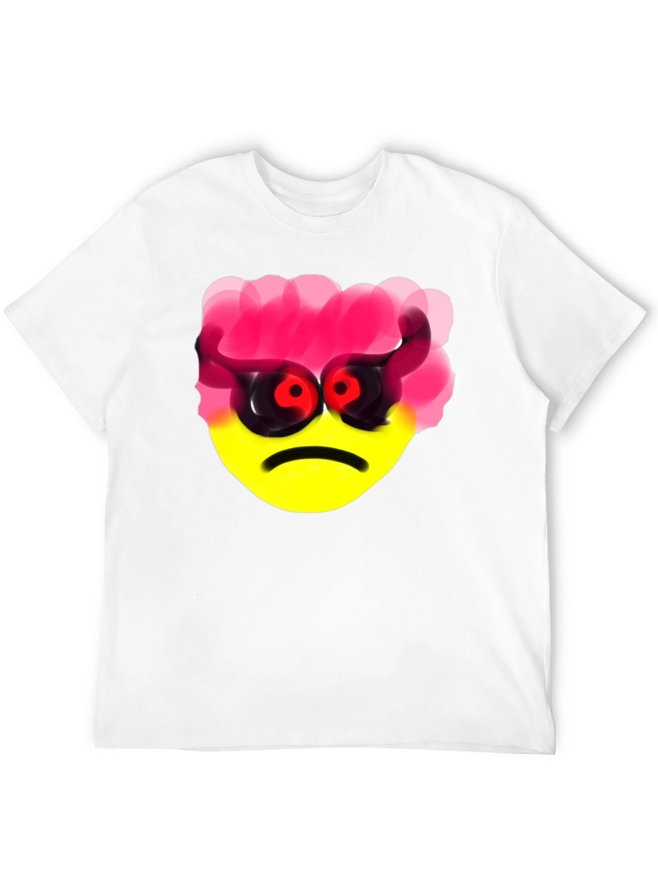 Emo Angry Emoji Black T-Shirt