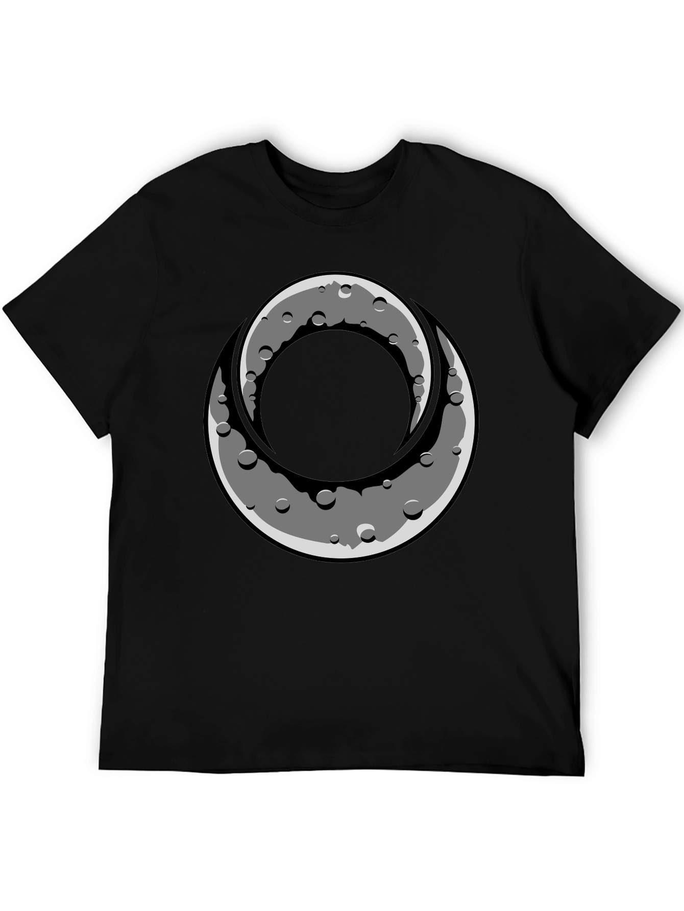 Lunar Cycle Graphic Tee - Soft Black Cotton