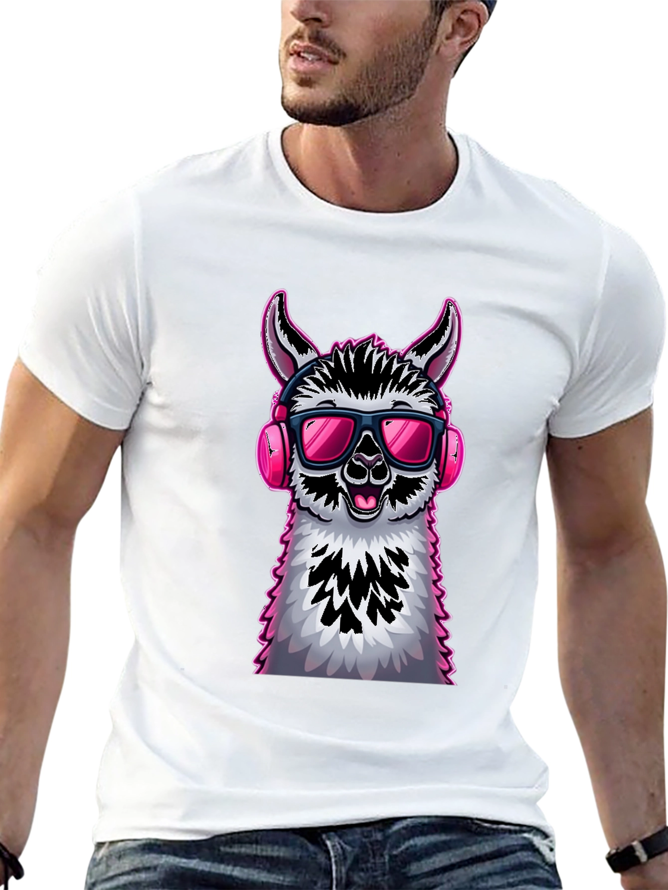 Cool Llama Graphic Tee - Funky Animal Design