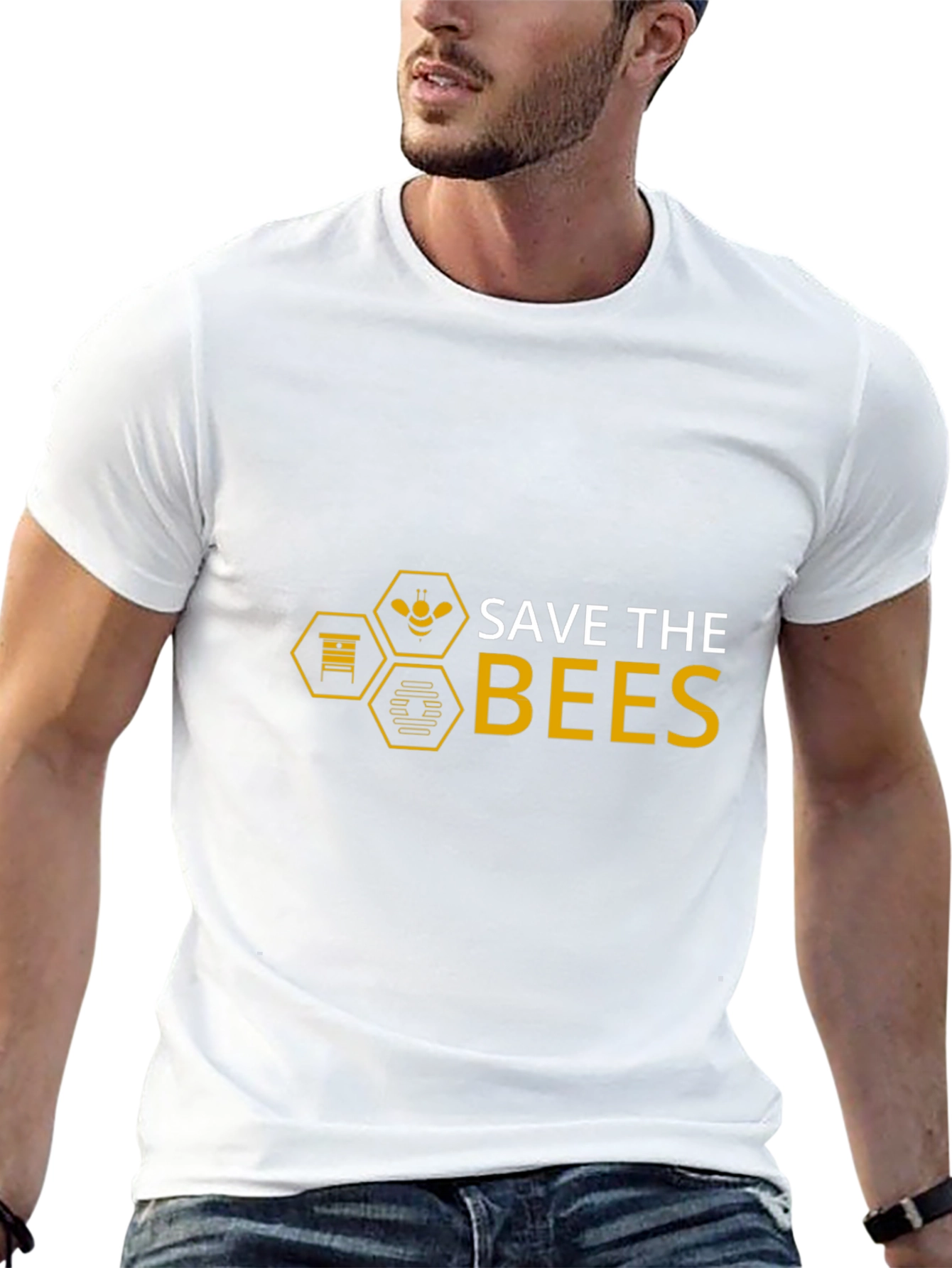 Save The Bees Graphic Tee - Black Cotton T-Shirt