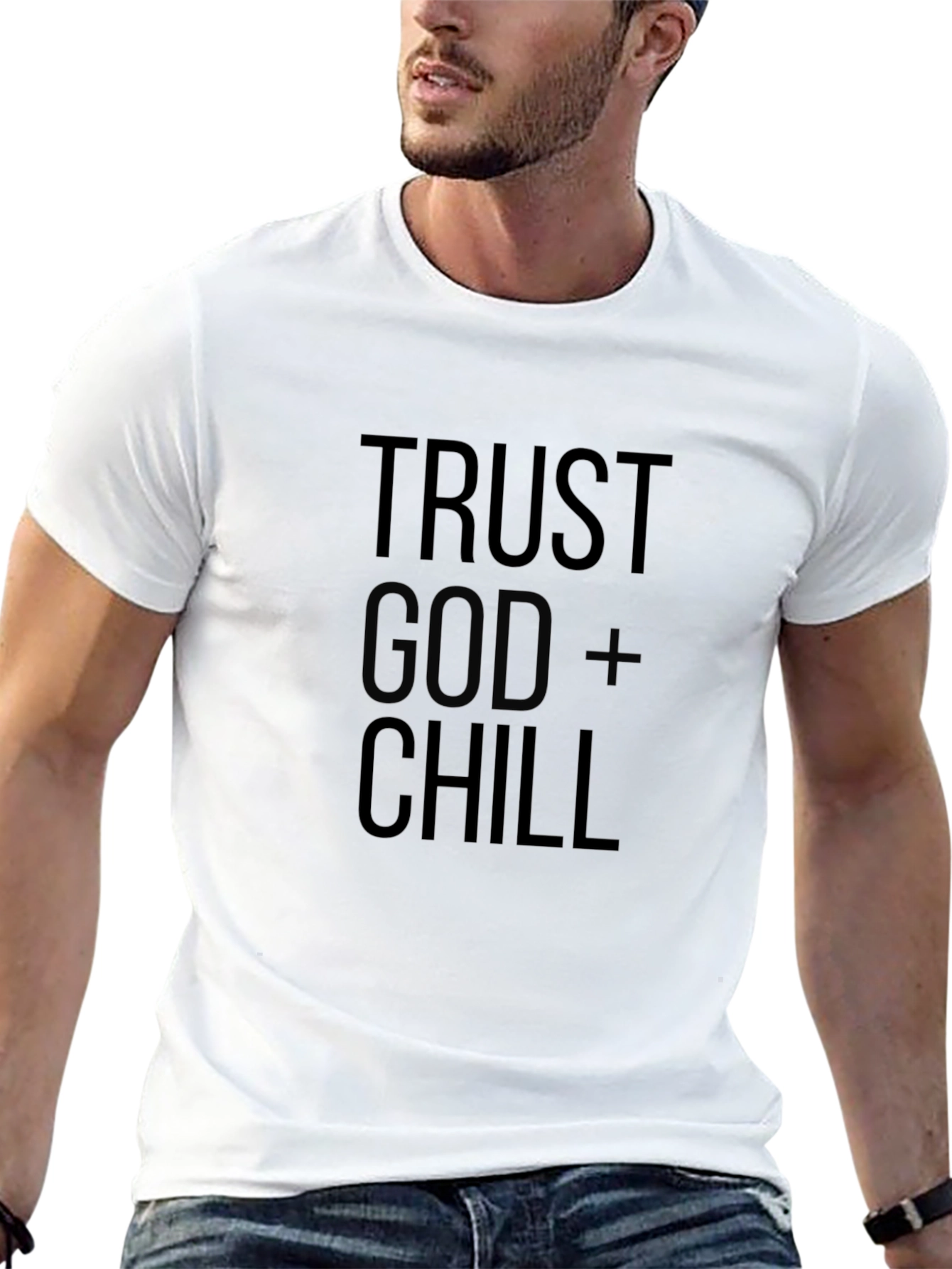 Trust God + Chill Black Graphic Tee