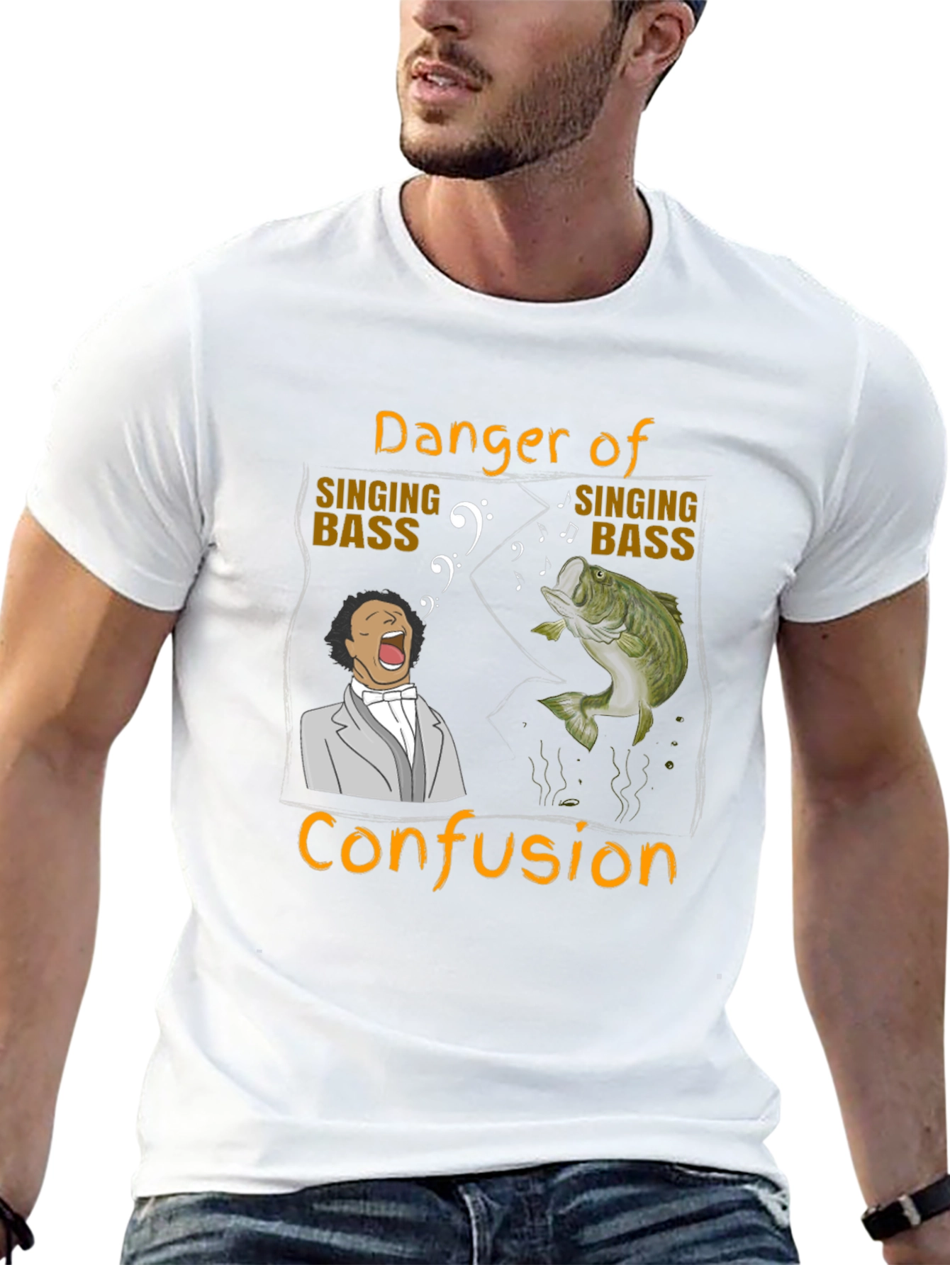 Danger of Singing Bass Confusion Black T-Shirt