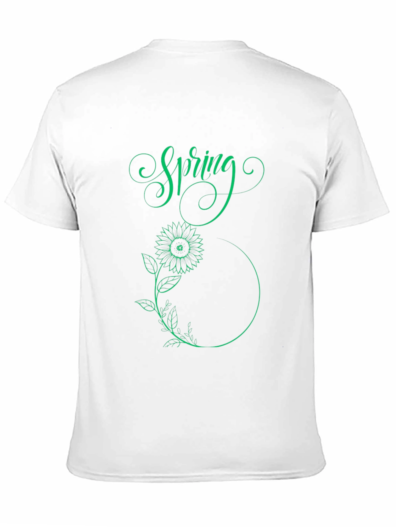 Spring Sunflower Graphic Tee - Black Cotton T-Shirt