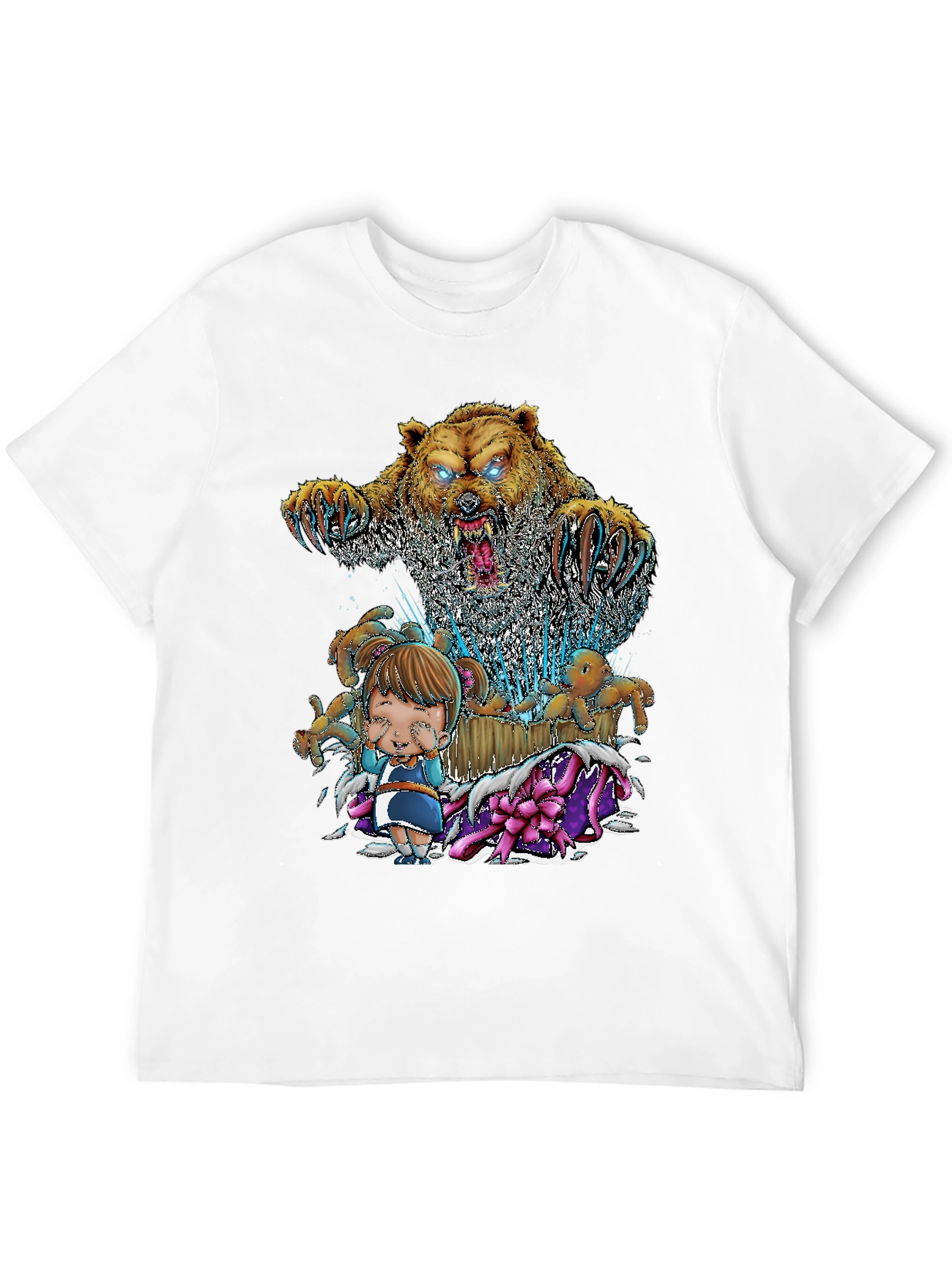 Bear and Girl Graphic T-Shirt