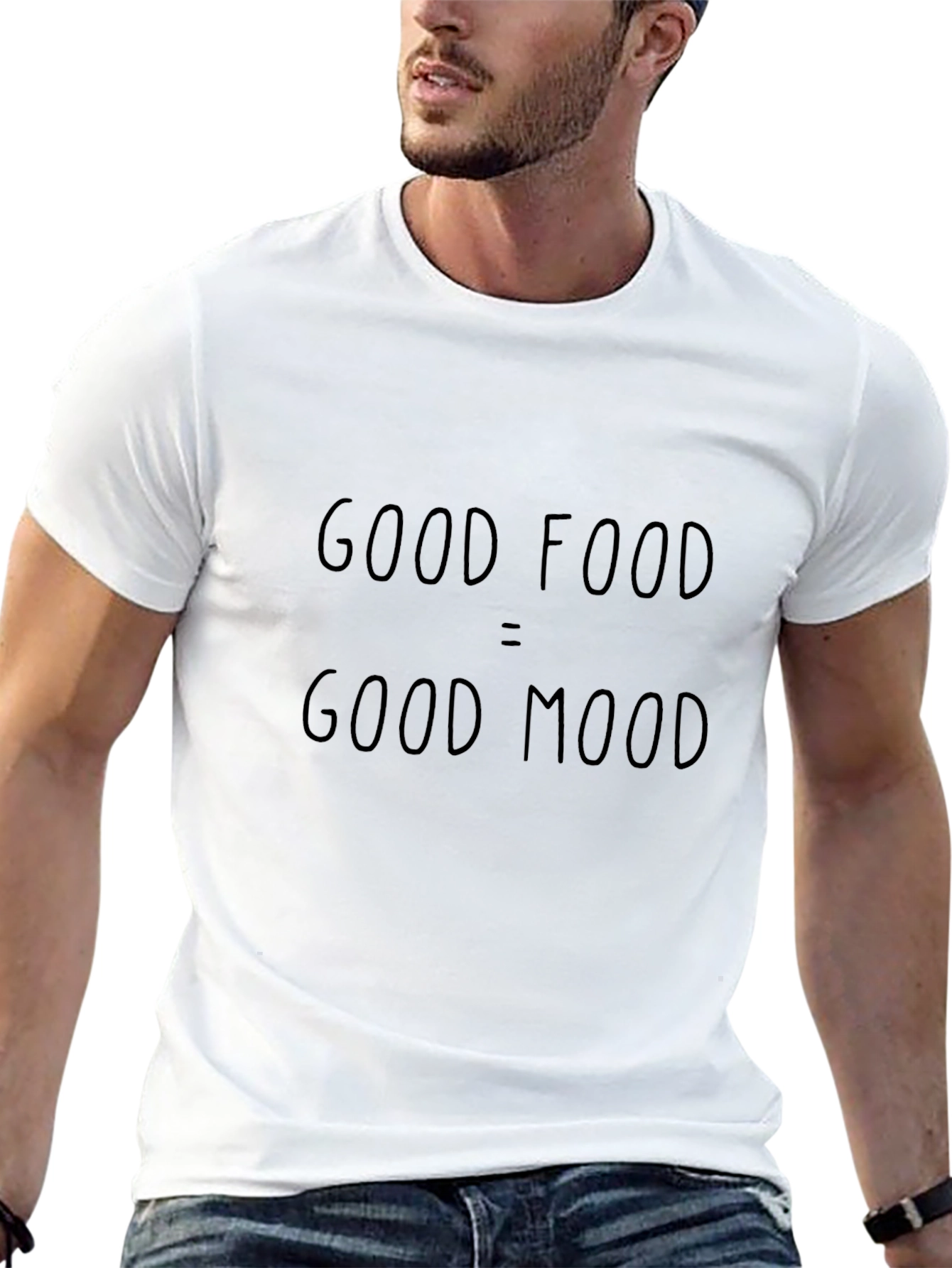 Good Food = Good Mood Black Graphic Tee